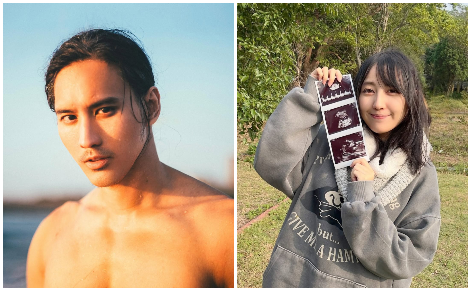 賴賴（左圖）與織織（右圖）分手2年，女方近日宣布懷孕。（翻攝lailailion IG、chichinote IG）