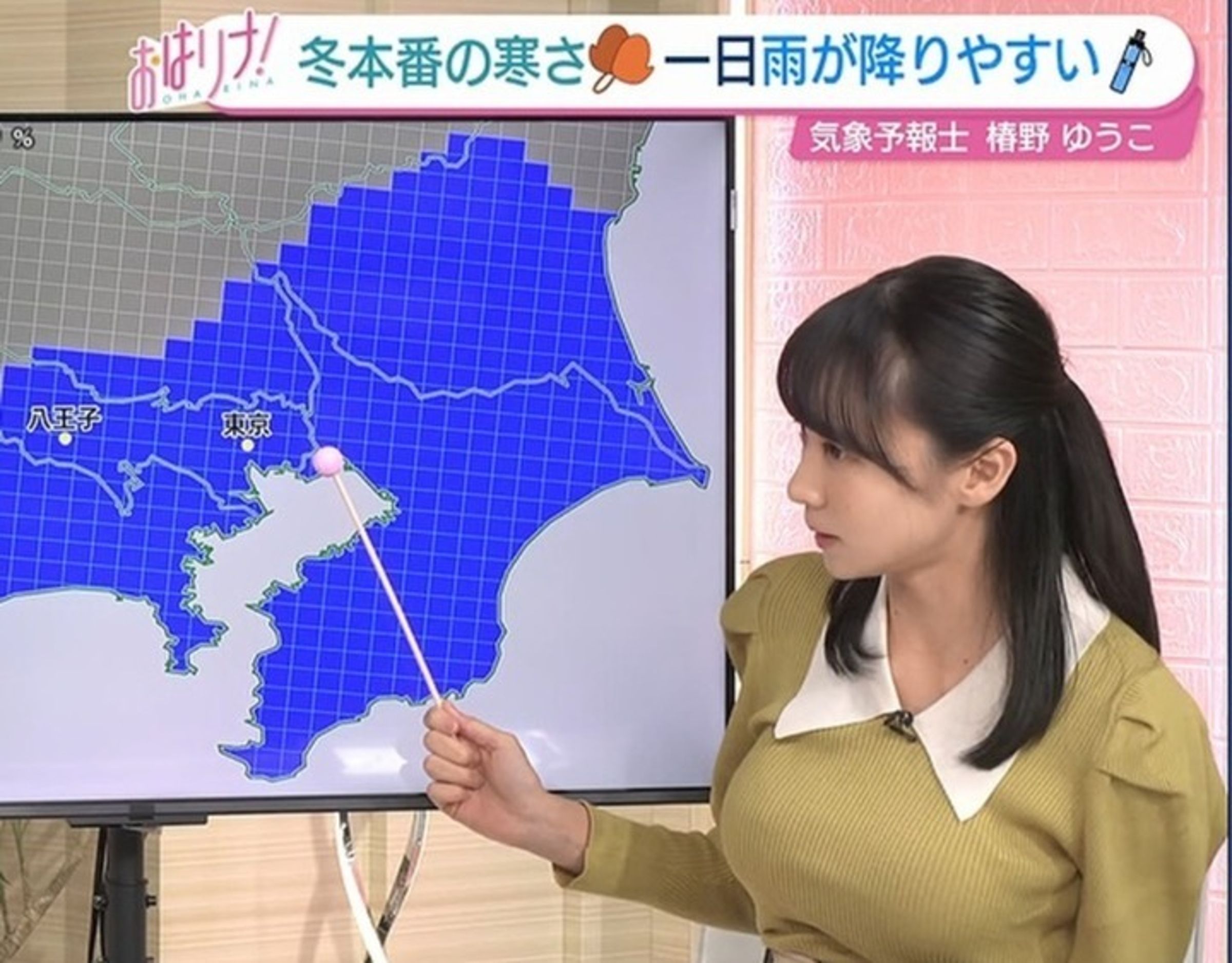 不是AV女優,她真的是氣象主播!日網友驚見「爆彈」低氣壓。(翻自X平台)