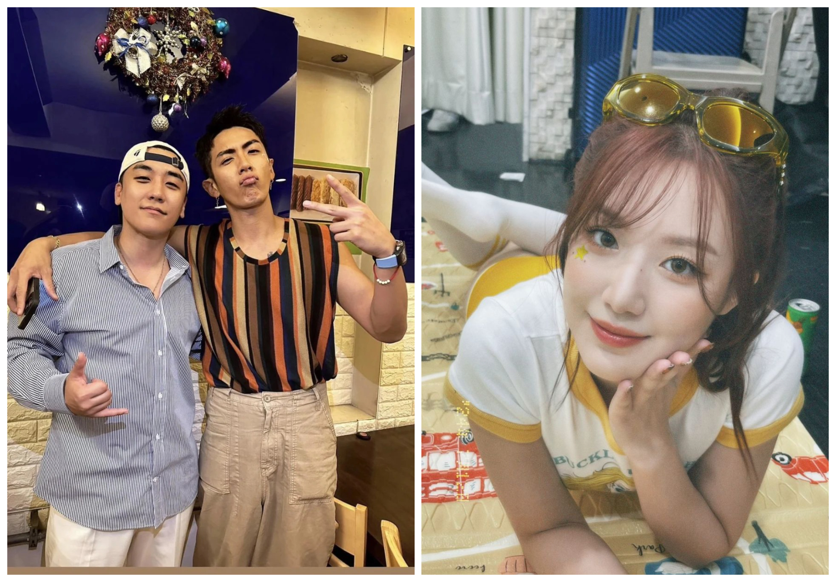 柯震東（左圖右）與勝利是好友，近來跟舒華（右圖）在網路上互動，引起熱議。（翻攝柯震東IG、舒華IG）