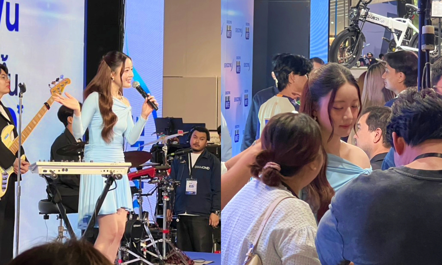 泰國甜妹Ink初三在曼谷EmSphere百貨出席活動,現場演唱歌曲吸引大批民眾觀賞。(讀者提供)