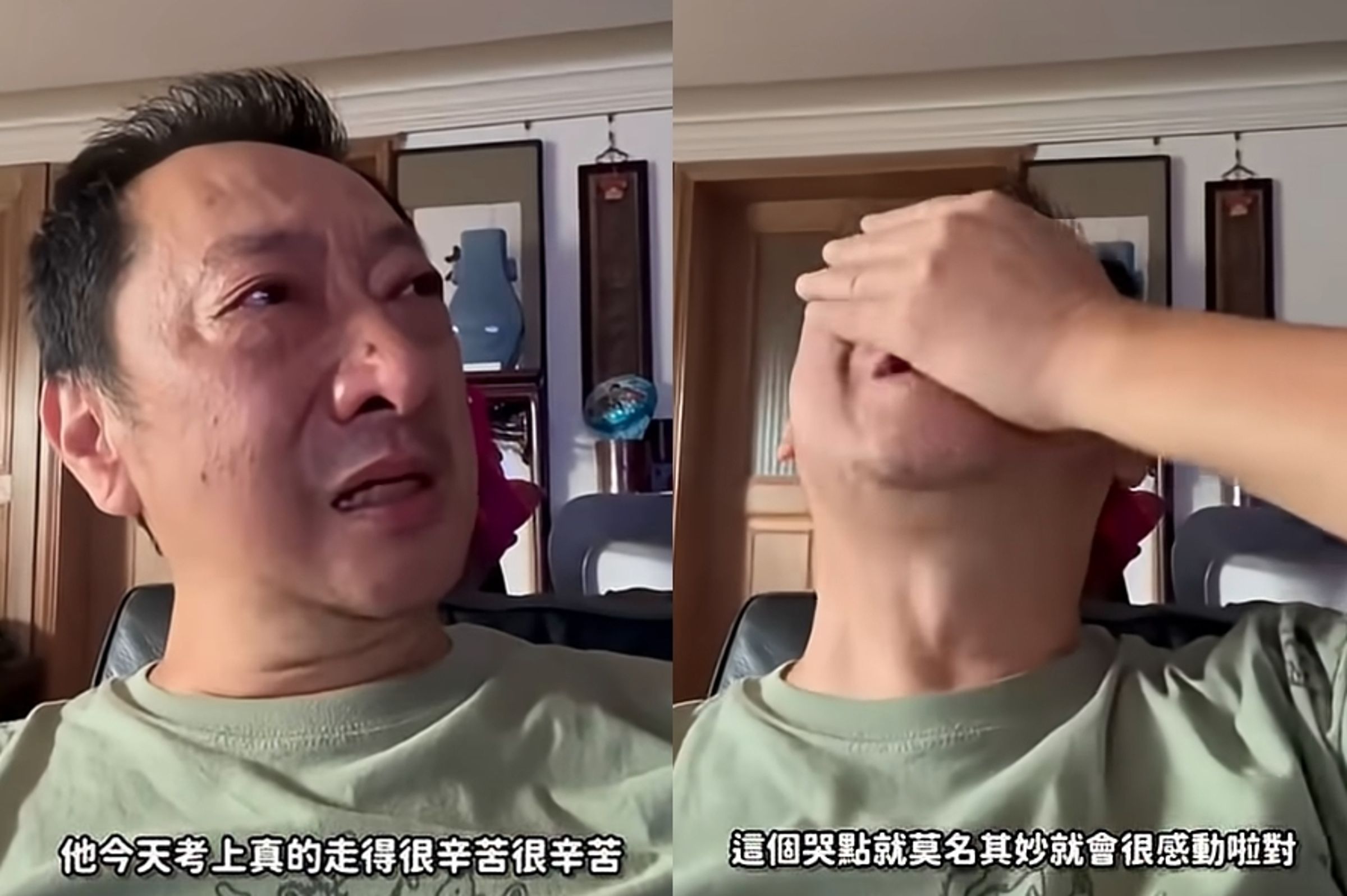 藝人九孔近日分享一段讓他忍不住落淚的家庭喜訊。（翻攝自九孔要變帥臉書）
