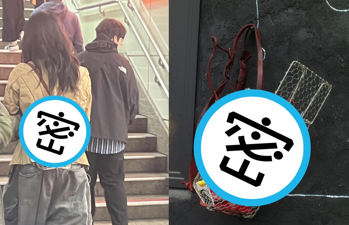 一名年輕女子背捕鼠籠背包在街上行走，特殊造型引人側目。（翻攝臉書社團「路上觀察學院」、IG@atelier.reoma）