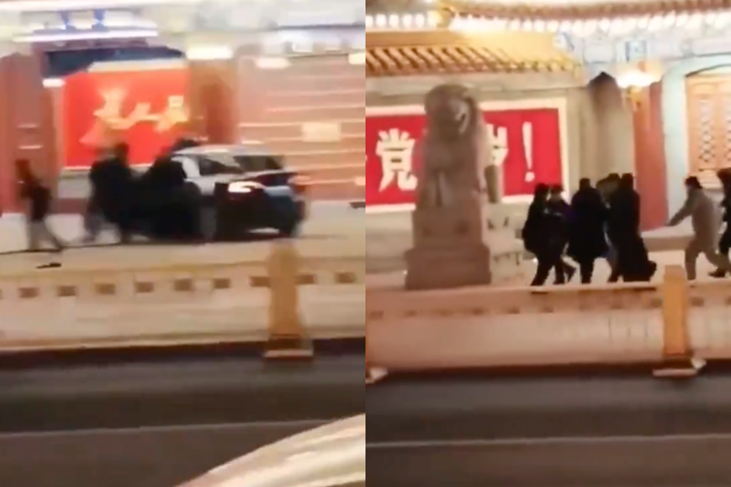 10日,一名男子駕車衝撞北京中南海的影片在網路上瘋傳。(翻攝自@uyunistar X)