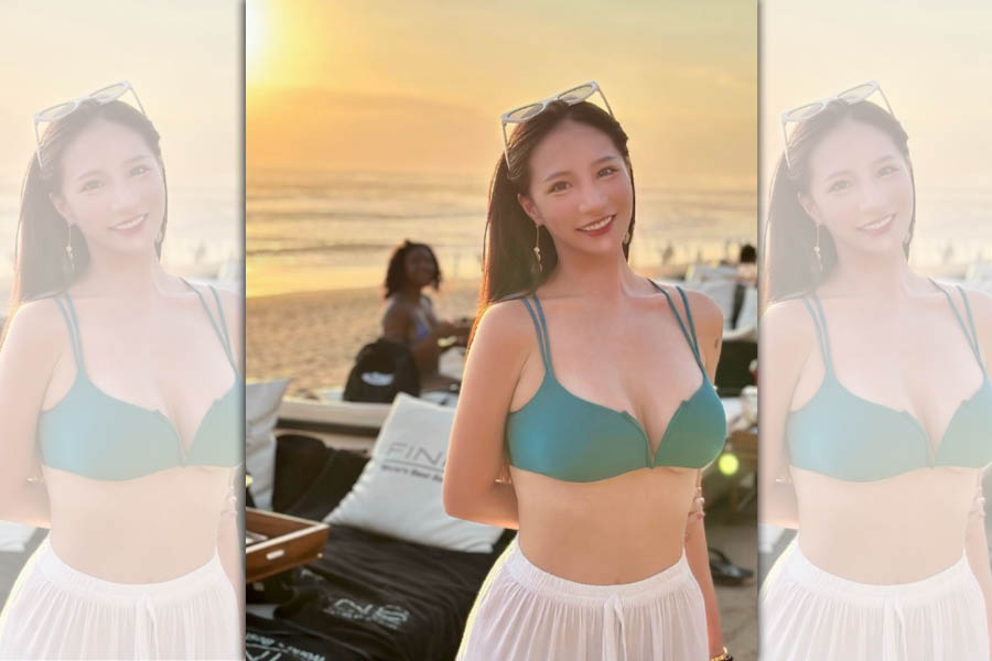 林采緹秀出一系列身穿比基尼站在沙灘上美照。（翻攝自林采緹IG）