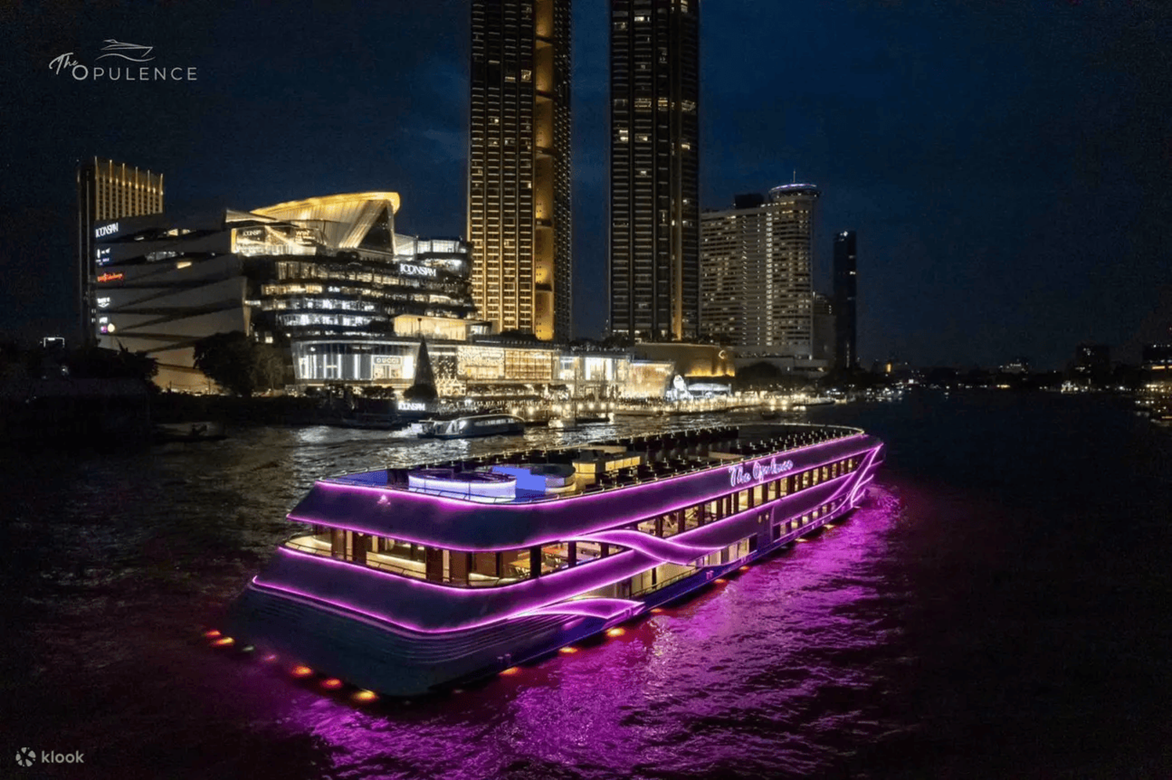 擁有湄南河上最大三層甲板的豪華遊輪「Opulence」，於2023年正式啟航。（Klook提供）