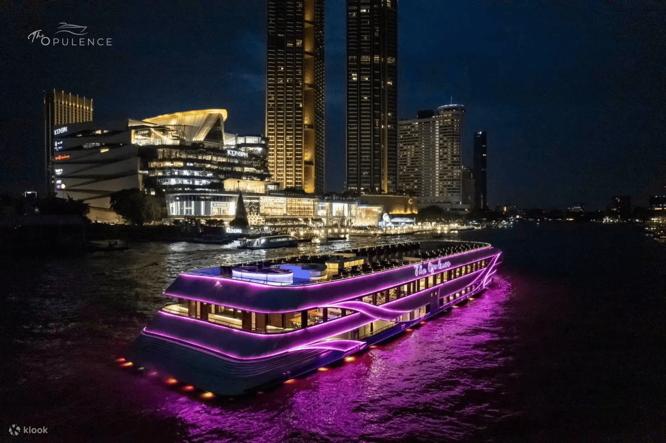 擁有湄南河上最大三層甲板的豪華遊輪「Opulence」，於2023年正式啟航。（Klook提供）