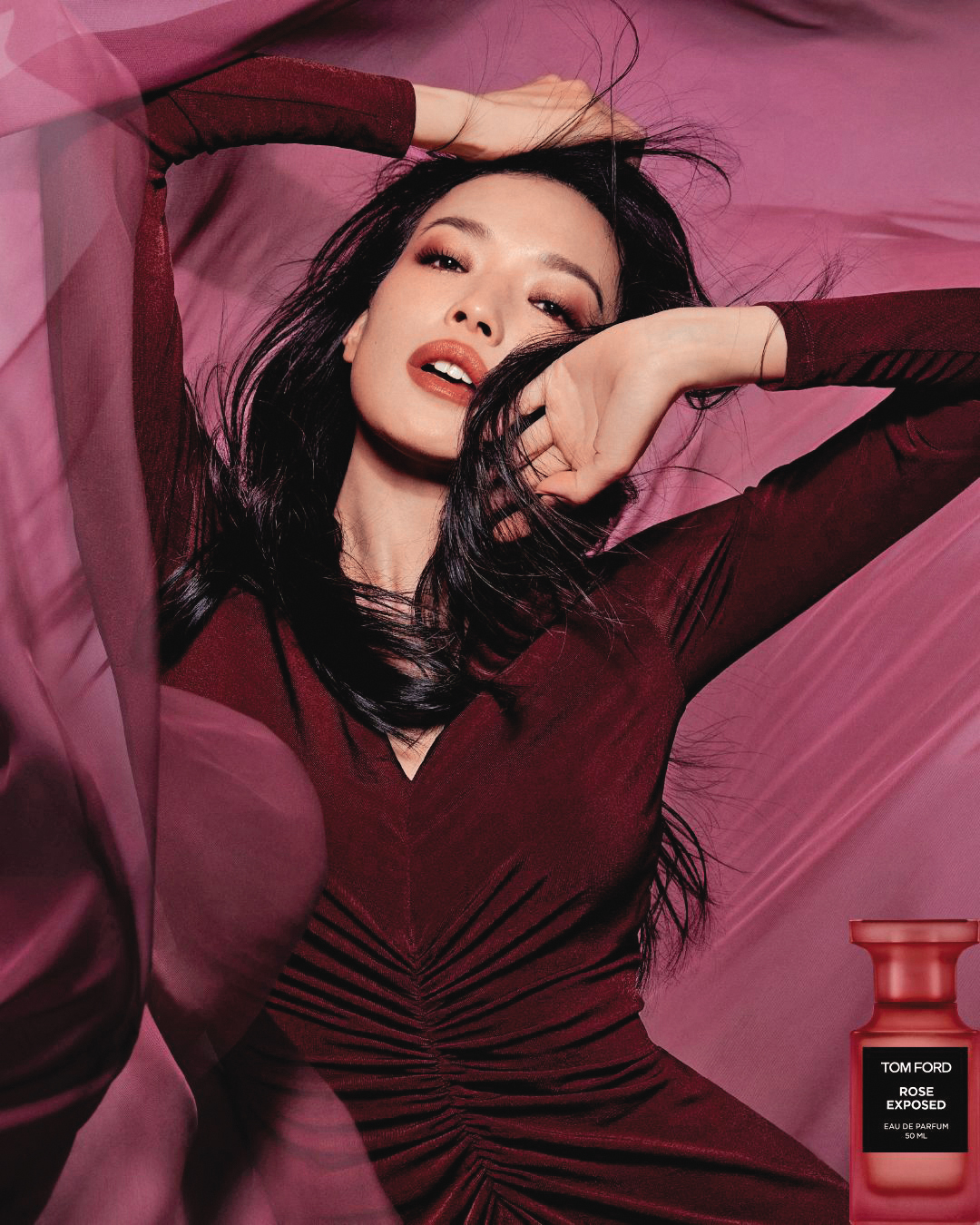 Tom Ford經雅詩蘭黛收購後,投注大量資源在彩妝香水上,舒淇成為最新代言人。(翻攝自Tom Ford IG)