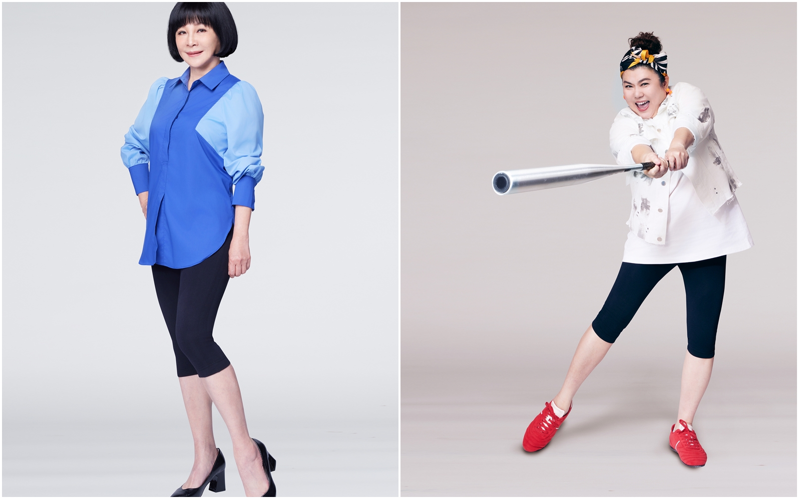 吳淡如、林美秀再度攜手代言。（PP塑崩打卡褲）