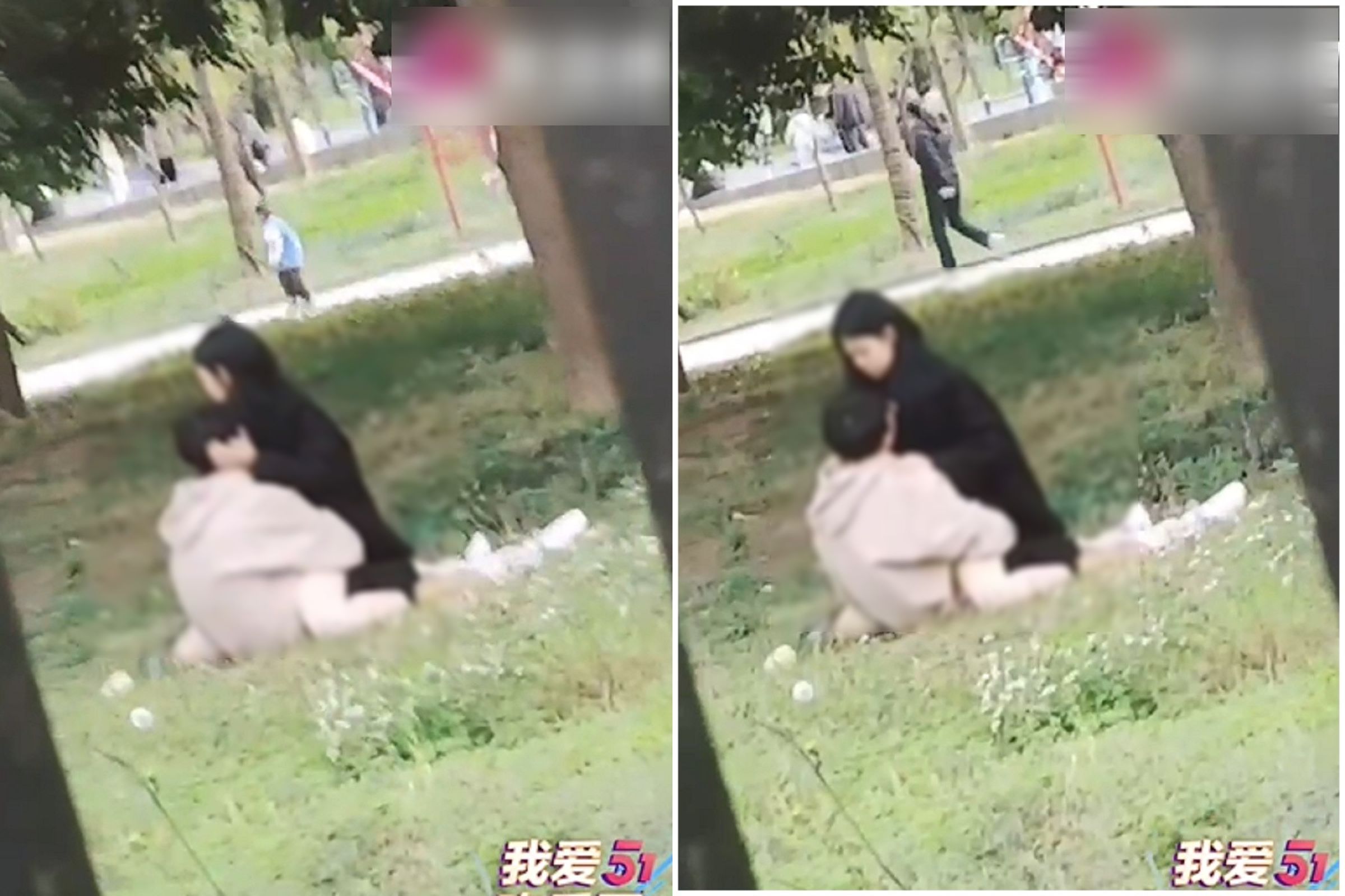 離離原上草，春風吹又生！小情侶無畏路人「抱頭騎乘」太激情。（翻自《51吃瓜網》）