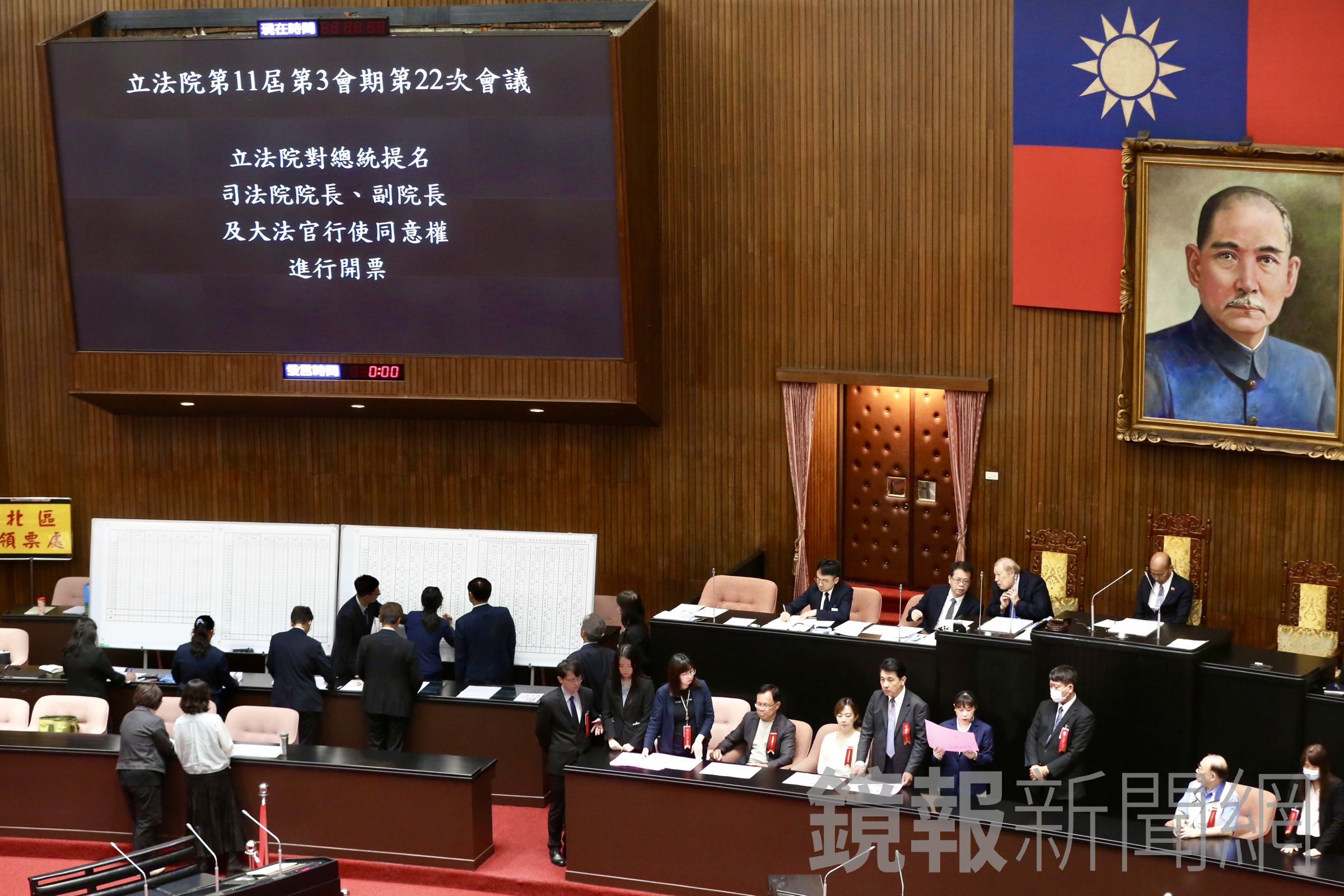 大法官人事同意權案今在立法院表決,7位被提名人的同意票數皆未達門檻。(鏡報董孟航攝)