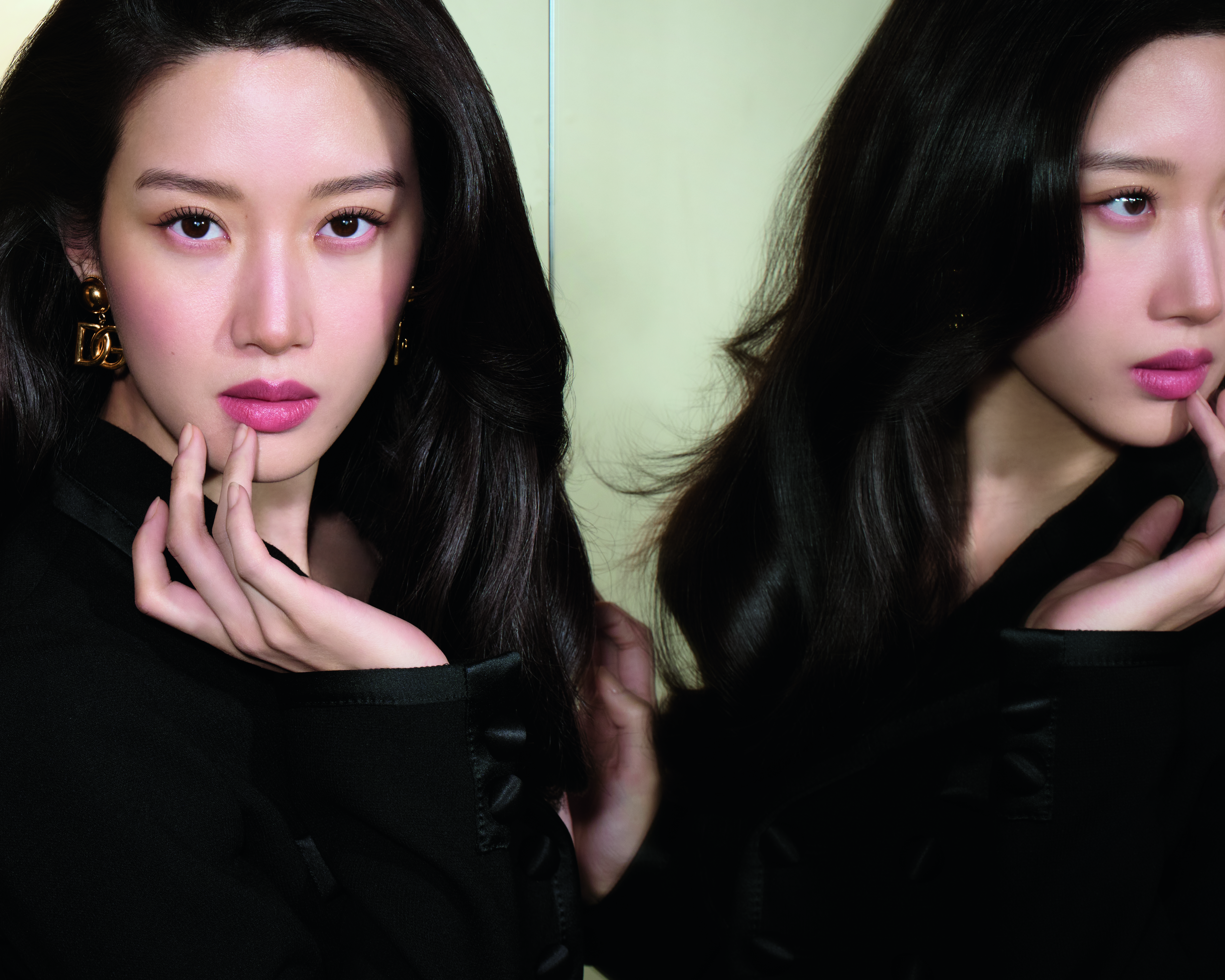 身為Dolce&Gabbana全球品牌大使的文佳煐，為最新的唯我唇膏系列拍攝形象廣告。（LUXASIA盧亞提供）