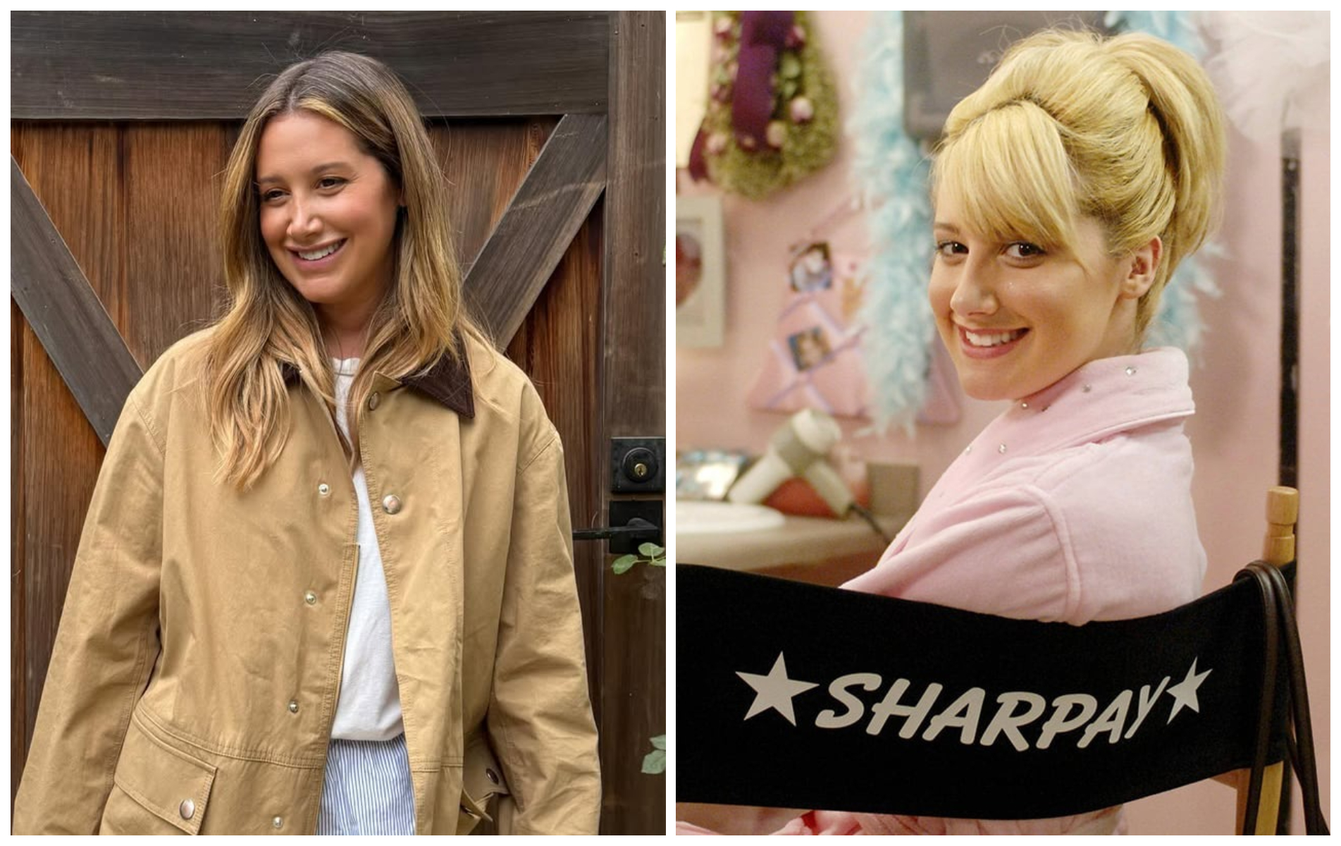 艾希莉緹絲黛爾（左）40歲了，過去她在《歌舞青春》飾演「夏培」一角。（翻攝ashleytisdale IG、IMDb）