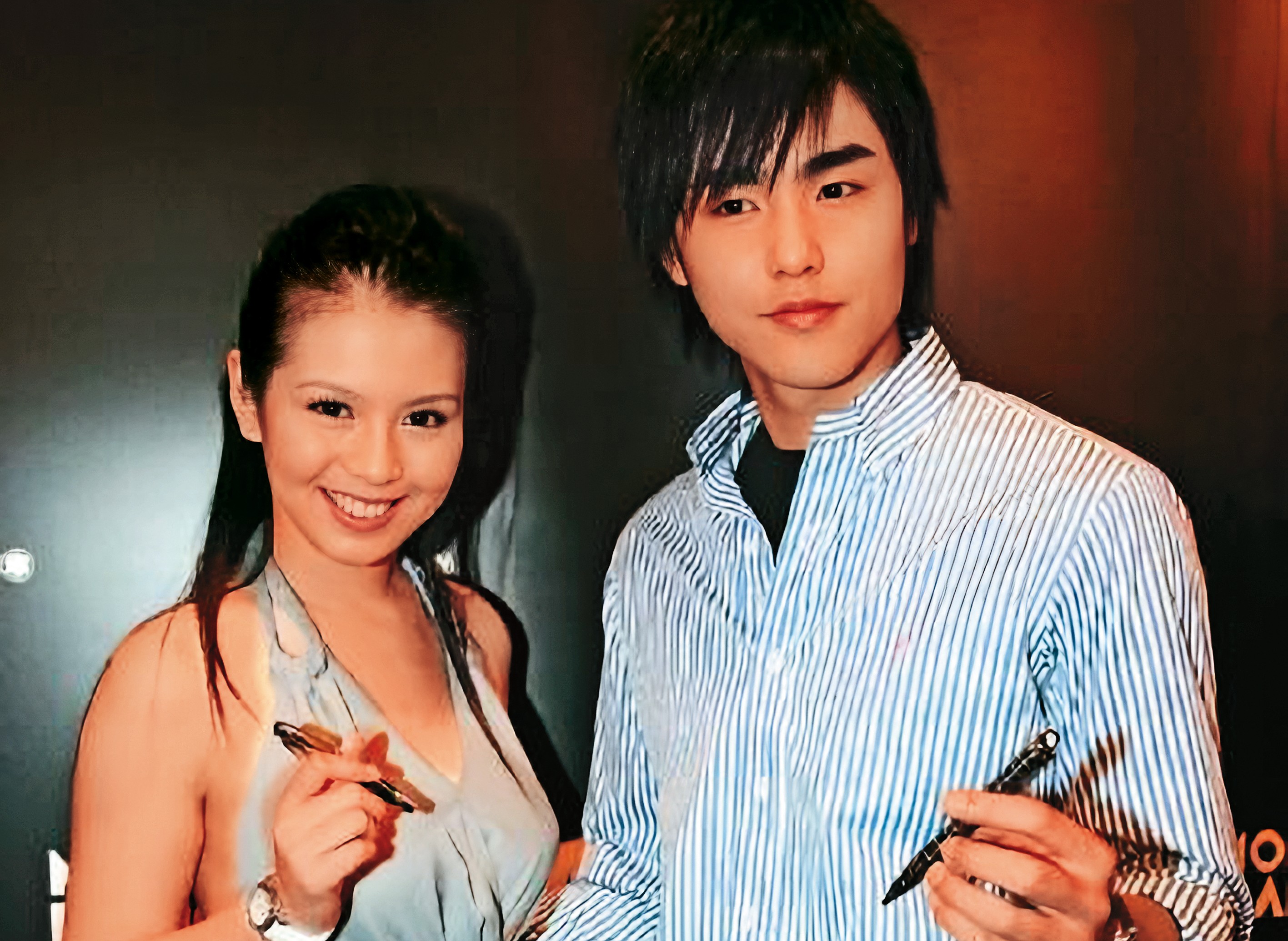 劉品言（左）17歲時祕戀阮經天（右），但交往7個月就分手，還曾聲稱不再交往圈內人。（萬寶龍提供）