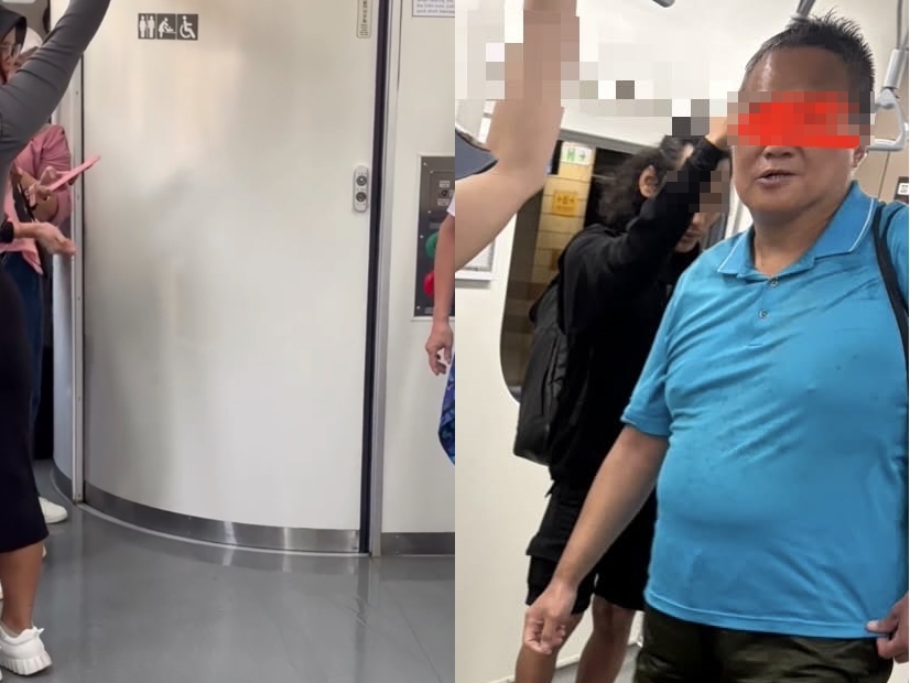台鐵洗澡怪客落網，過去曾有詐欺、竊盜等前科，在旅客間被稱為「借錢哥」。（threads @23_lyxnnn 授權提供）