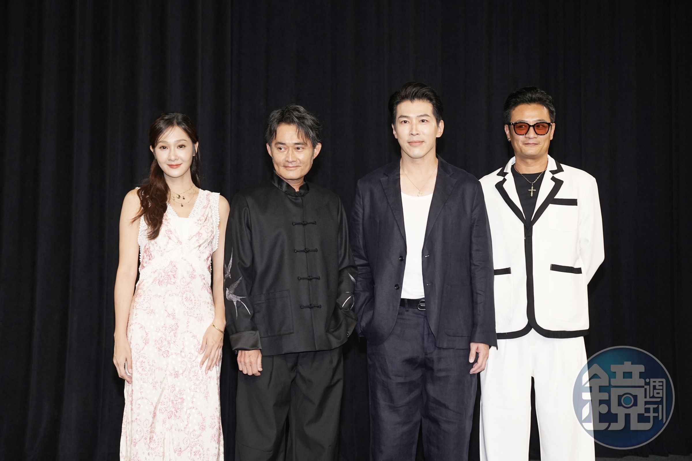 三立《百味人生》首映記者會上，邱子芯（左起）、江國賓、黃少祺、林佑星關係糾葛。