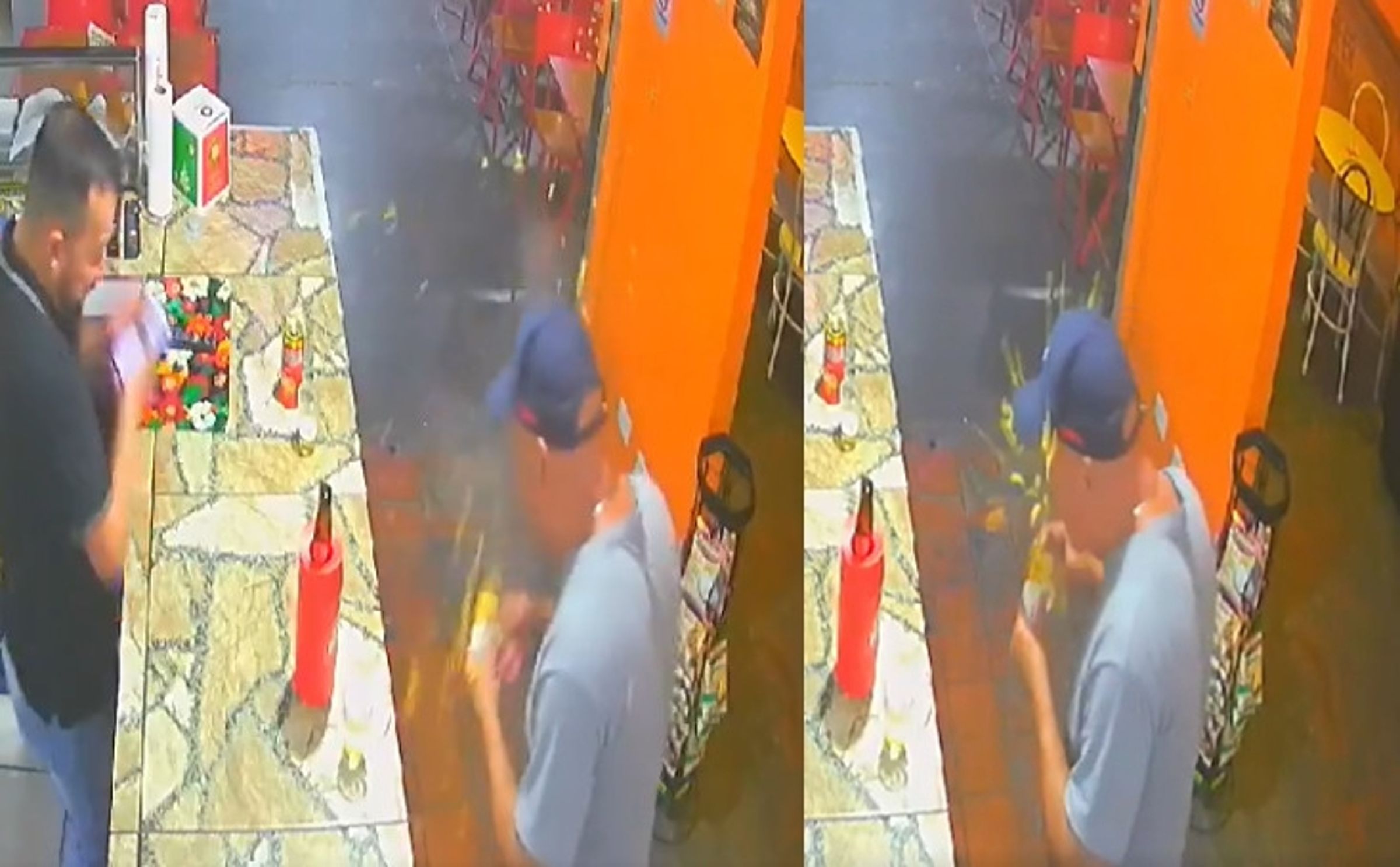 巴西一名男子在速食店吃雞塊時,內餡突然爆炸,導致他嚴重灼傷。(翻攝X@redeondadigital)