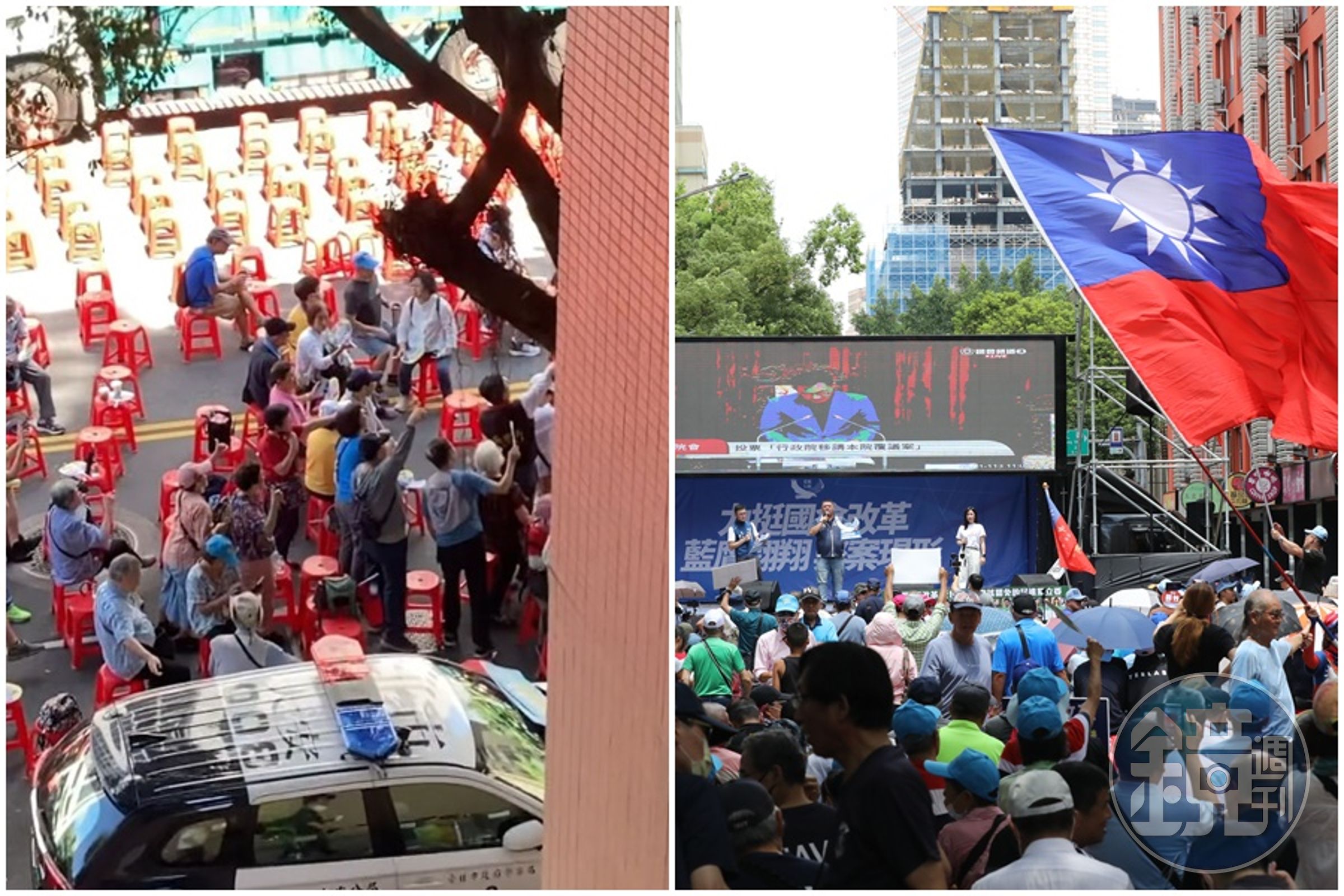 國民黨今天動員發起「藍鷹行動」,卻吵到成功高中上課的同學,還害他們被迫換教室。(翻攝自Threads)