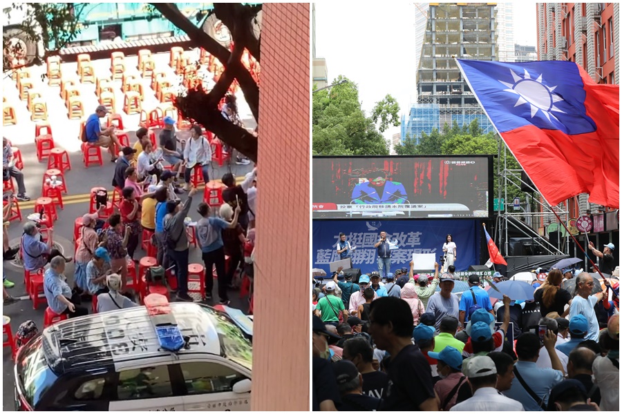 國民黨今天動員發起「藍鷹行動」，卻吵到成功高中上課的同學，還害他們被迫換教室。（翻攝自Threads）