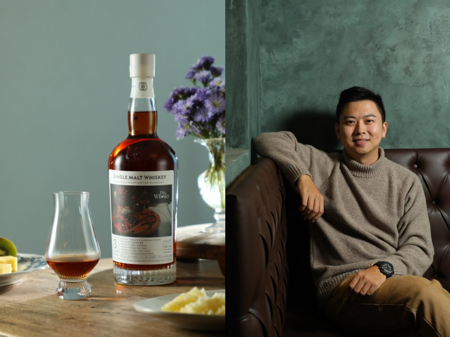 MBTI人格測試正熱門，王朝暘兼具身心科醫師與威士忌收藏家雙重身分，特地讓我們參觀藏酒窖，同時藉由酒廠故事、酒款特色來拆解威士忌的所屬「人格」。
