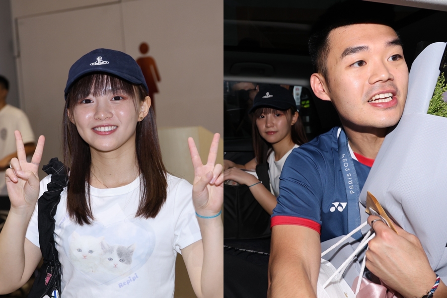 被媒體問及與王齊麟（右圖右）戀情，陳詩媛（左）首回應。