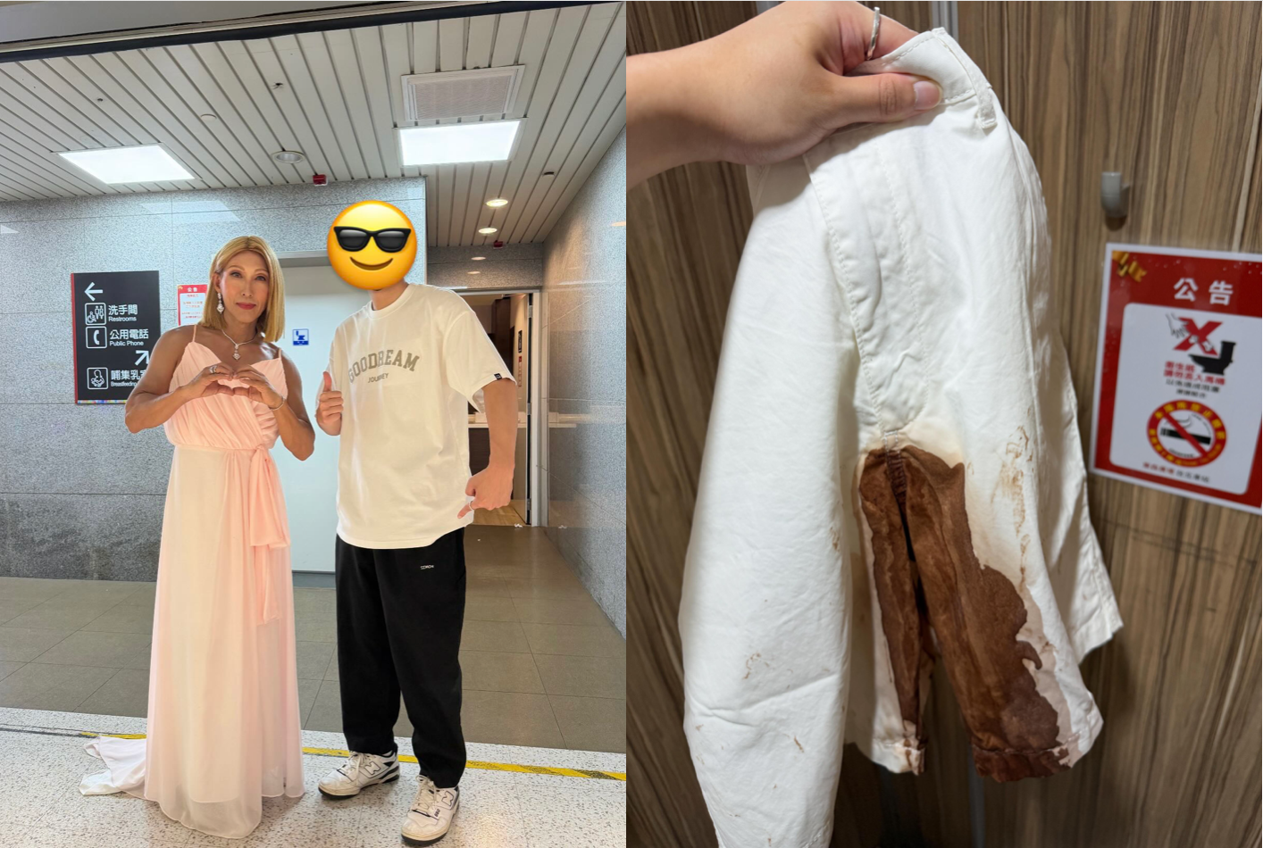 潘若迪變身席琳狄翁，熱心幫受困網友送褲子。（翻攝自Threads@mike.haung.90）