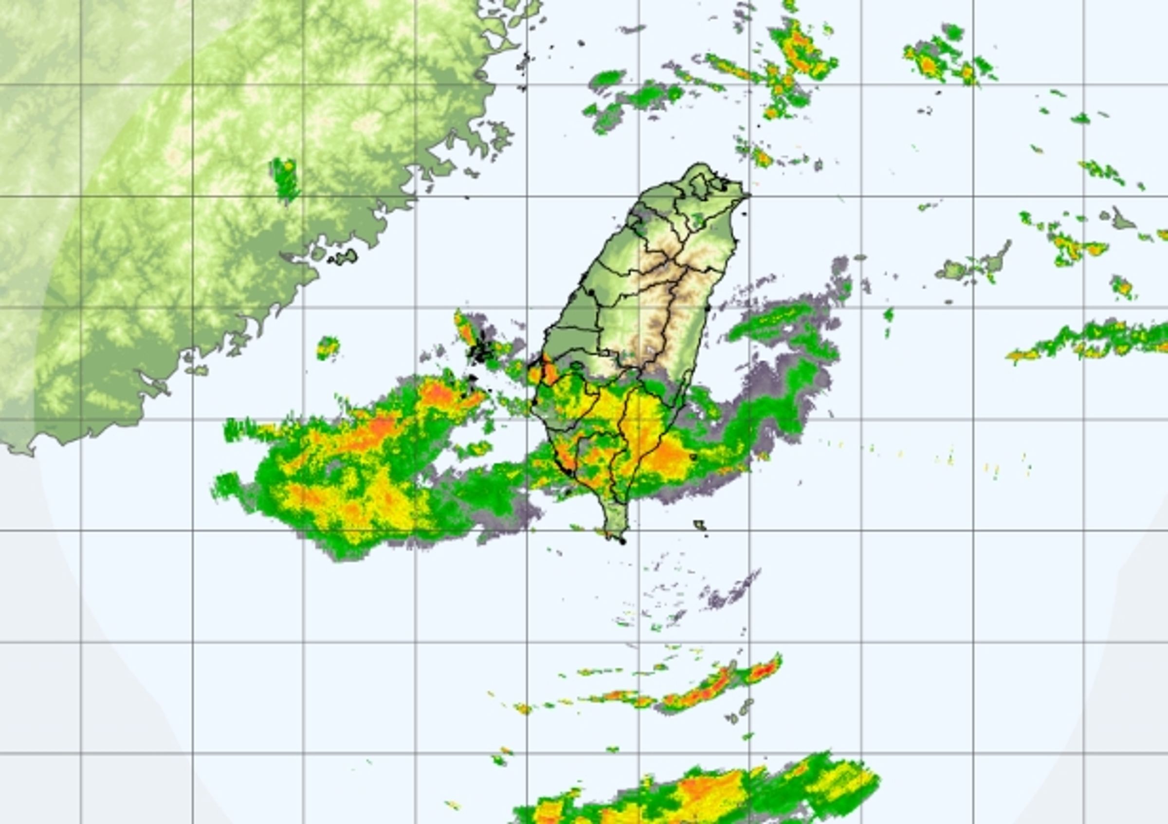 中央氣象署對嘉義縣、嘉義市、台南市發布大豪雨特報。