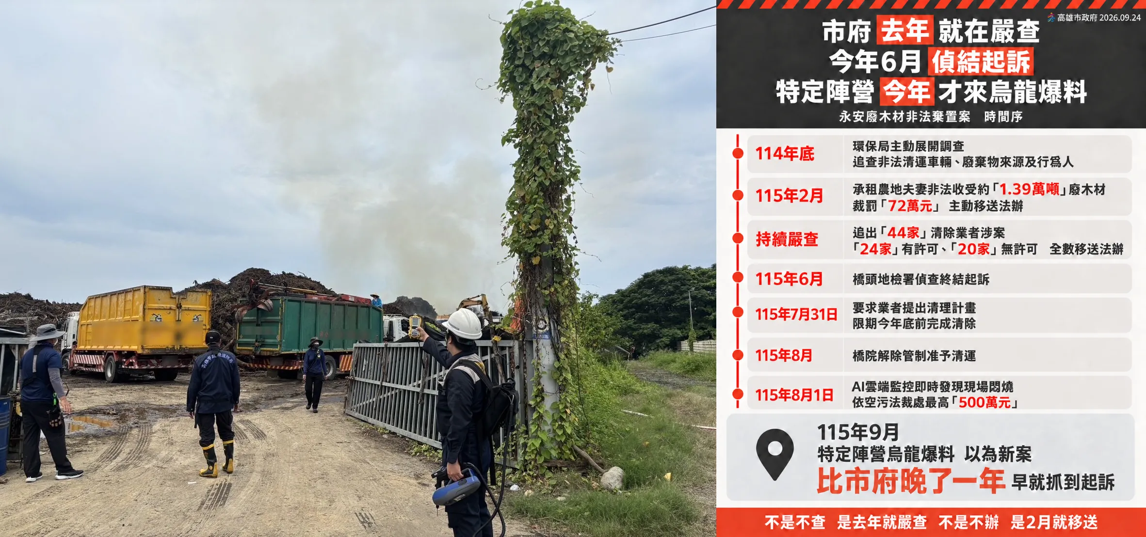 柯志恩控農地成廢木材堆置場後知後覺　高市府駁斥：混淆時間序、已偵結起訴