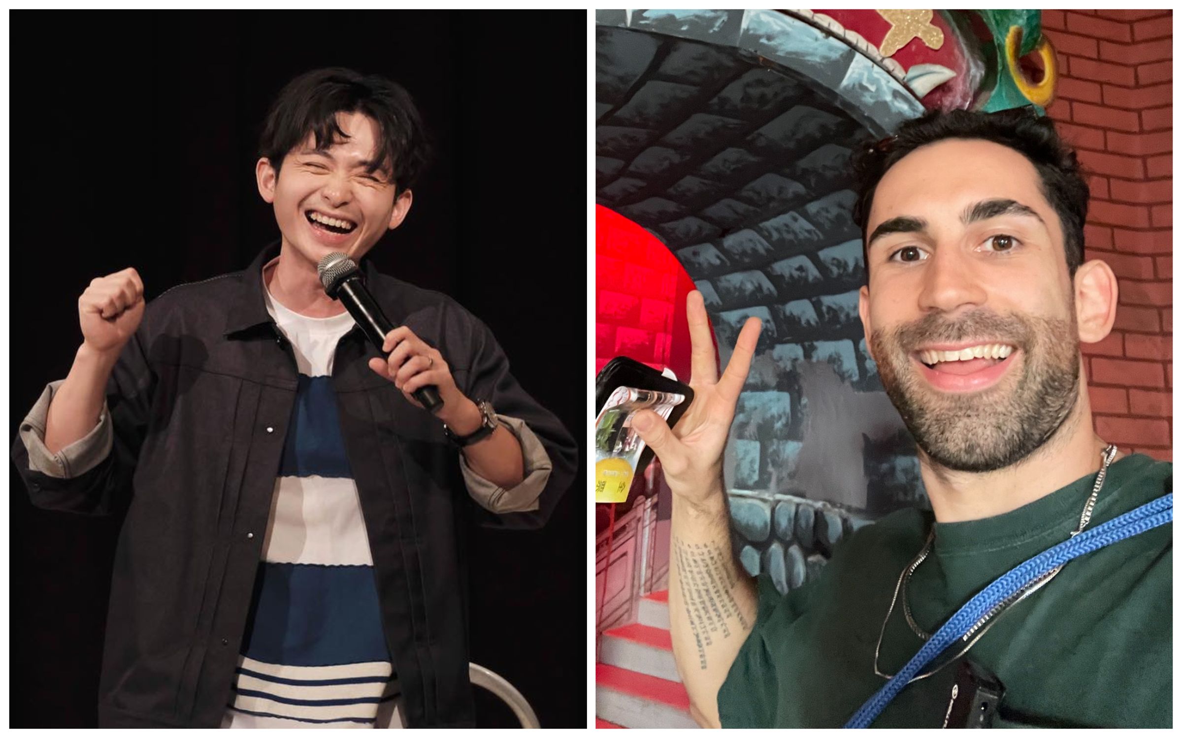 酷的夢（右）早前邀博恩（左）上Podcast節目，引發網友反彈。（翻攝酷的夢臉書、博恩站起來臉書）