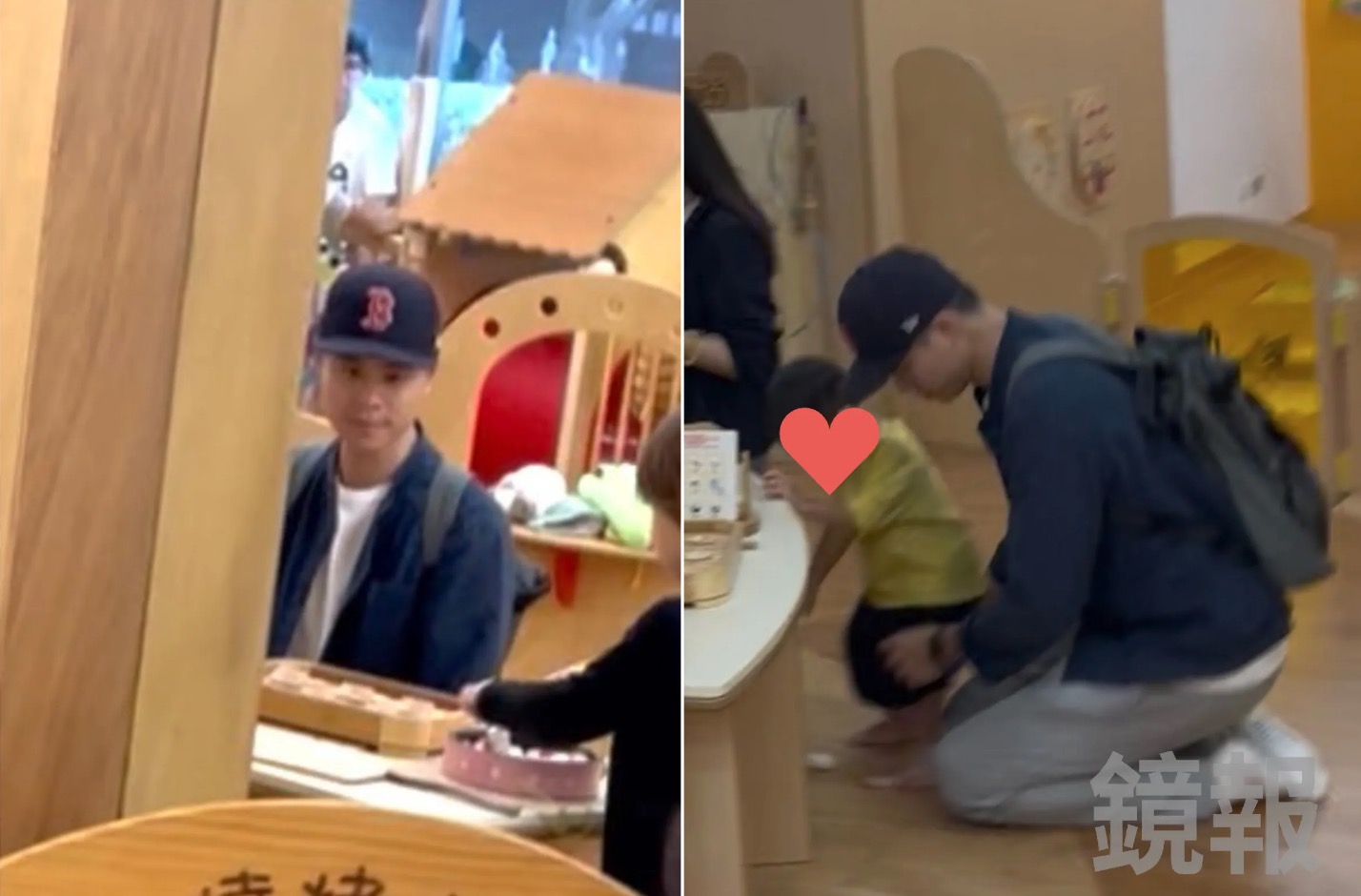 吳定謙在親子館陪兒子。讀者提供