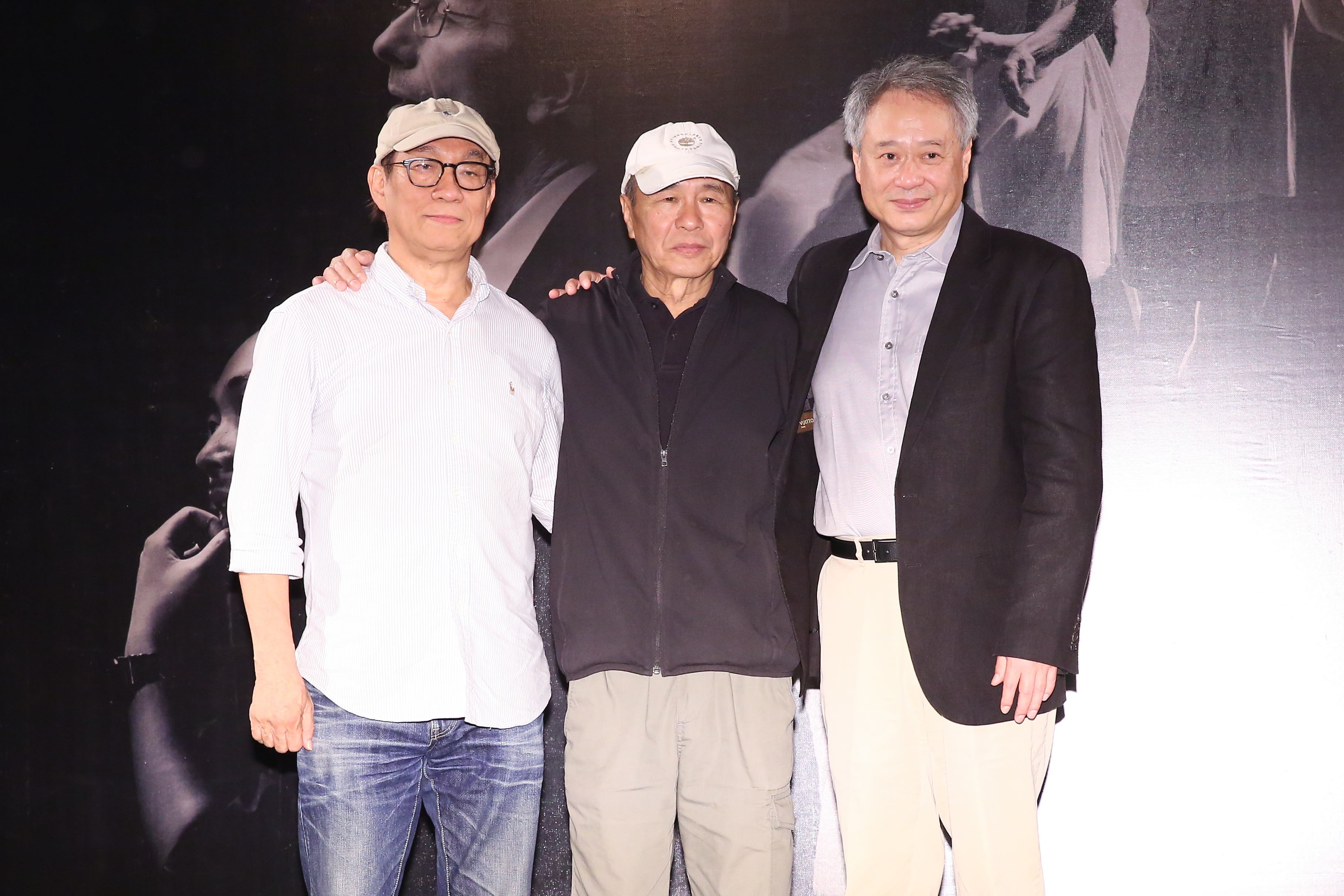 李安(右起)、侯孝賢和廖慶松一直對台灣電影與金馬獎非常關心。