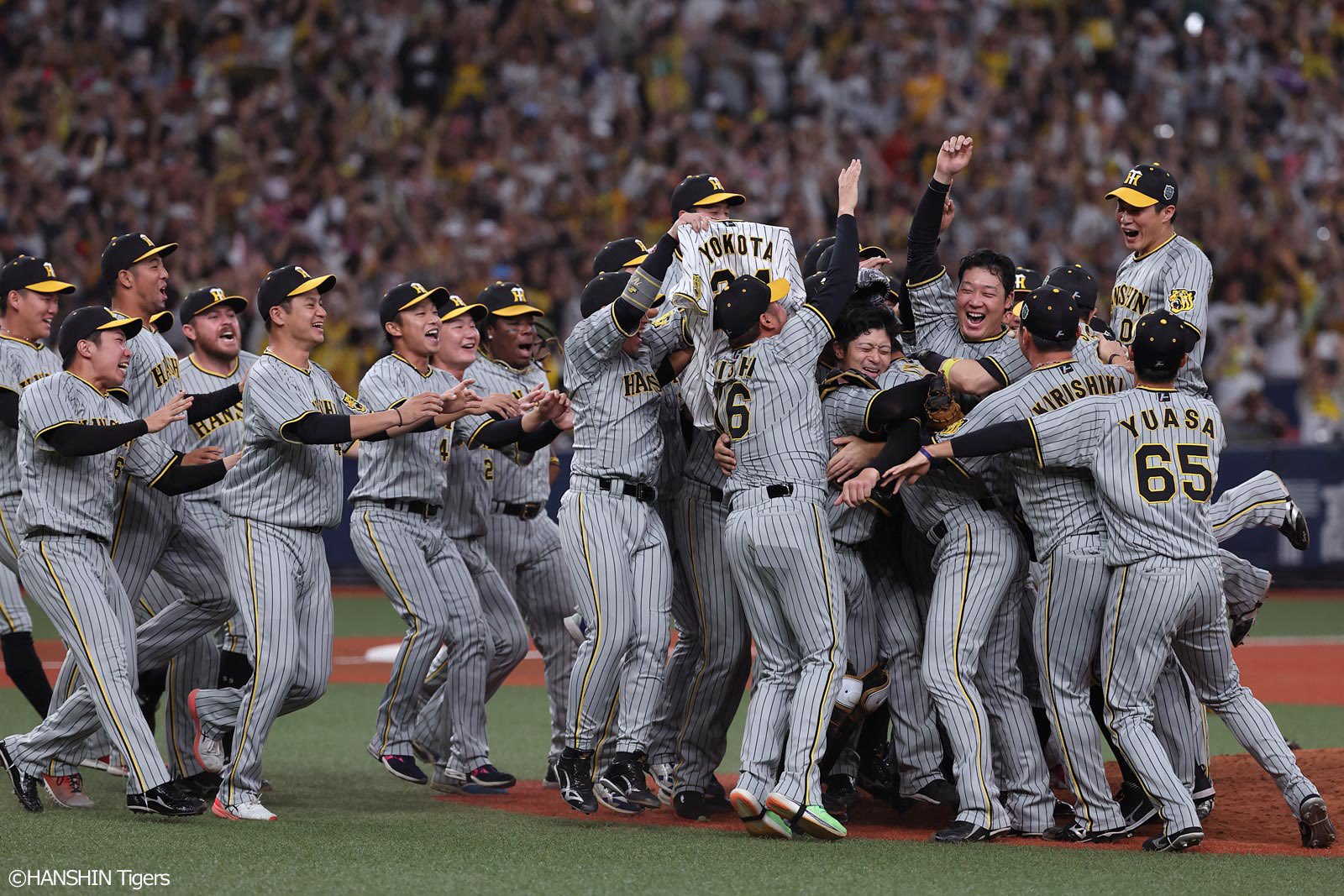 阪神虎拿下睽違38年的日本一,虎迷們為了見證日本一緊守在轉播前,忍住不上廁所、不洗澡、不洗碗。(翻攝自X@TigersDreamlink