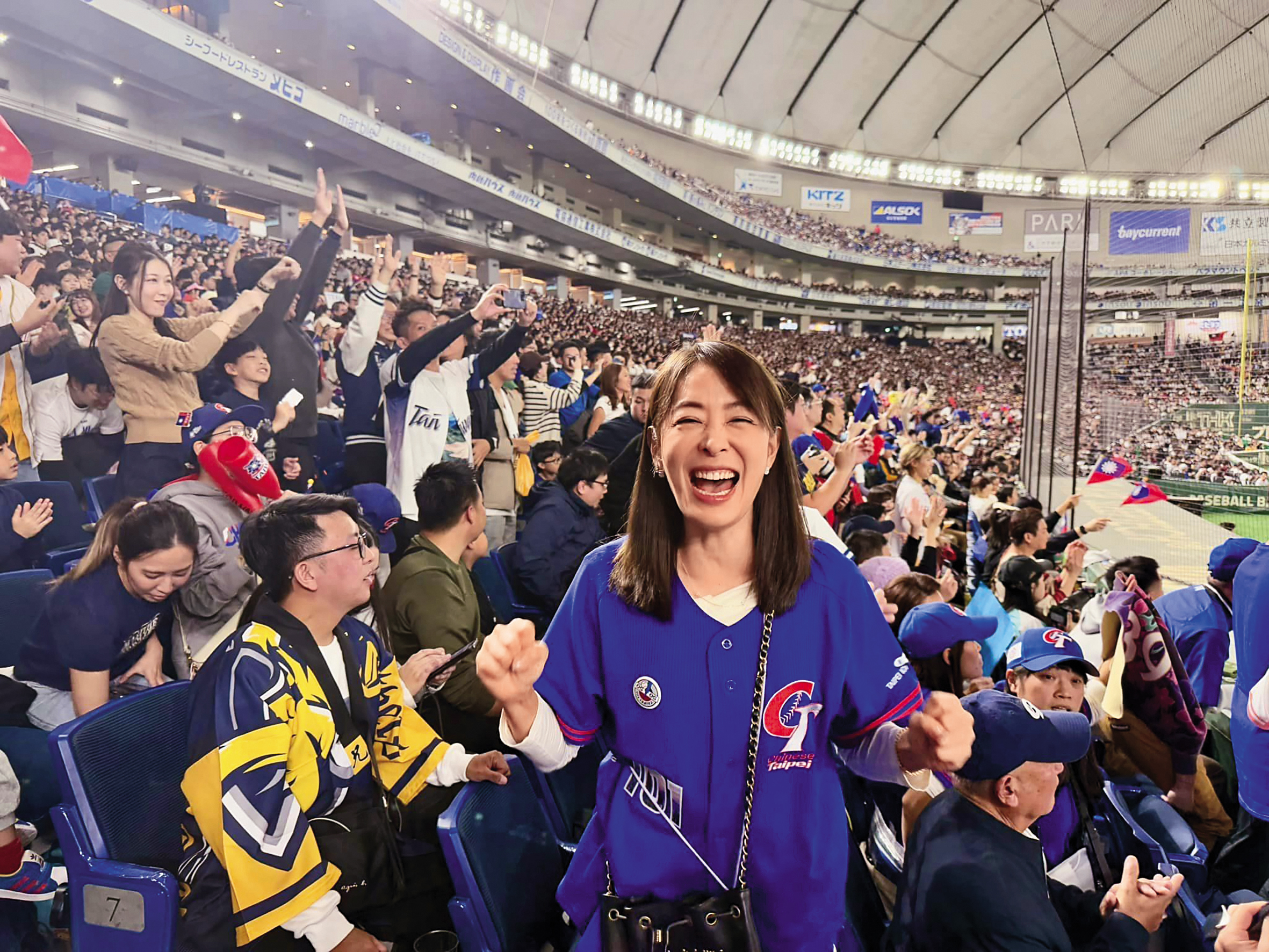 賈永婕熱切表現出對台灣棒球的熱愛，但遭質疑藉此轉移「自肥高調示愛」的負評。（翻攝自賈永婕臉書）