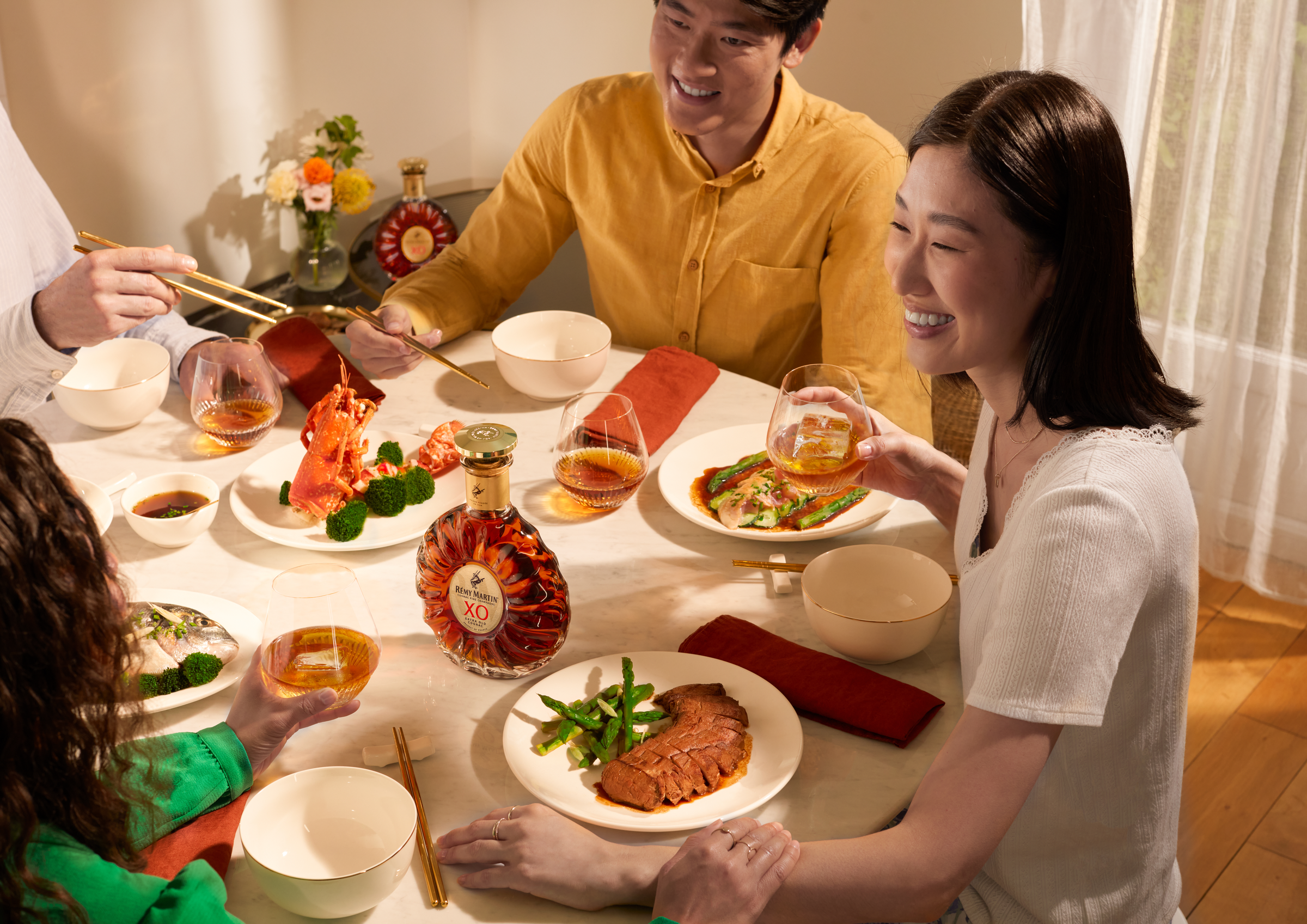 法頂級干邑品牌「人頭馬」(RÉMY MARTIN)甘美香醇,適合在闔家歡聚的團年飯桌上享用。(人頭馬提供)