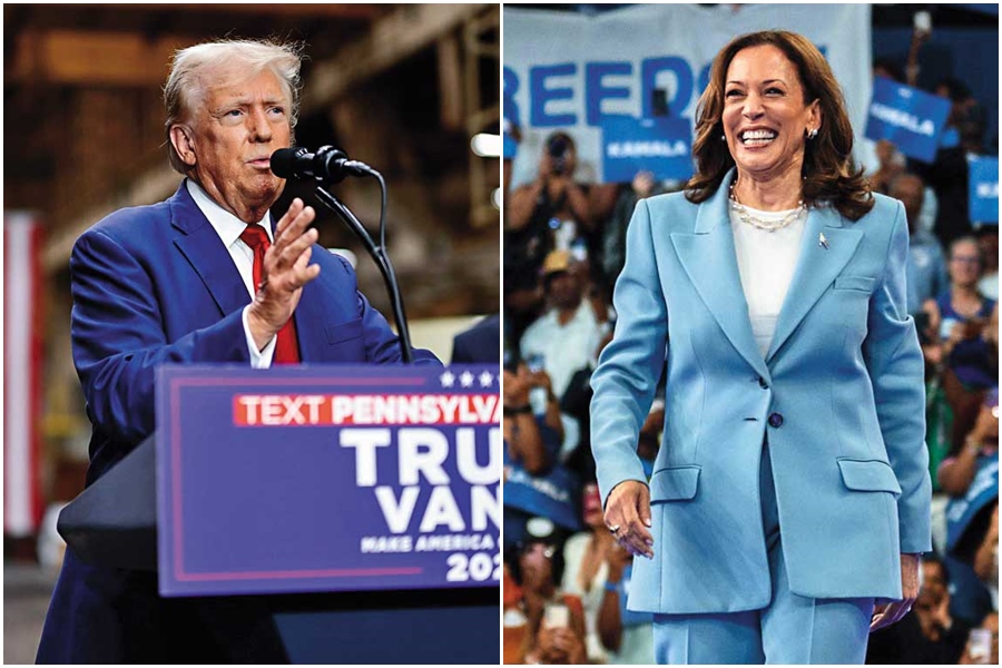 美國總統大選是現在市場關注的焦點，由川普（左圖）或由賀錦麗（右圖）當選，將各有受惠及受損族群。（（翻攝Team Trump、賀錦麗Kamala Harris臉書）