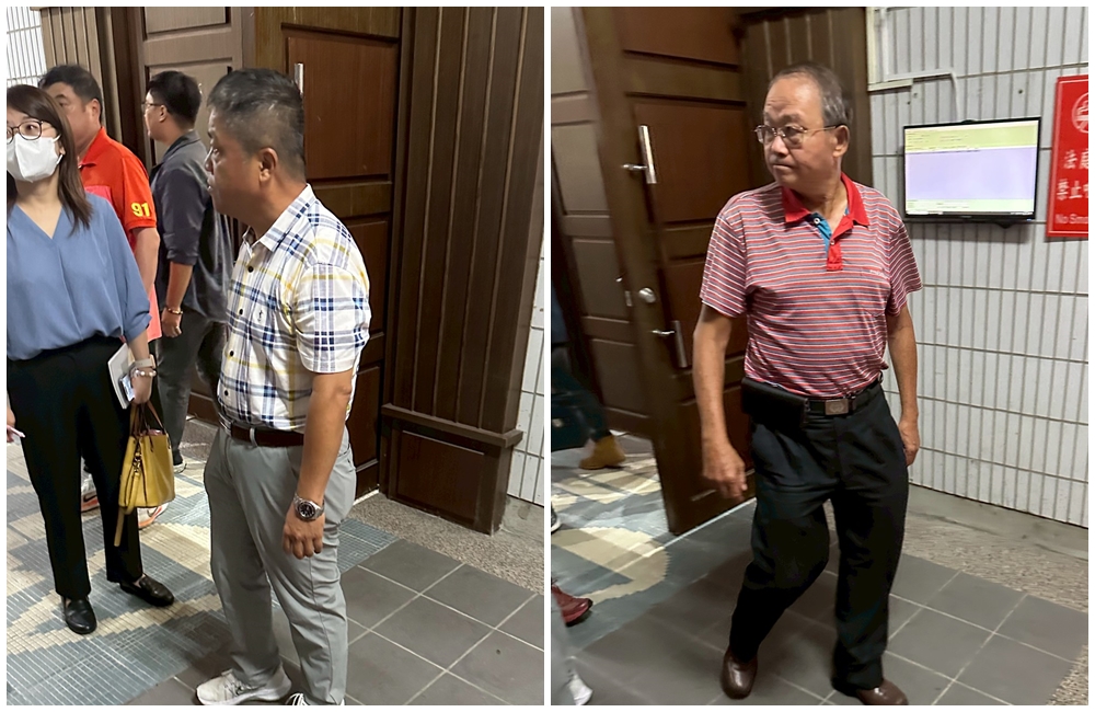 國民黨台中市黨部書記長陳劍鋒（右）、第一組總幹事伍康龍（左圖右一）在收押後坦承犯行。（本刊資料照）