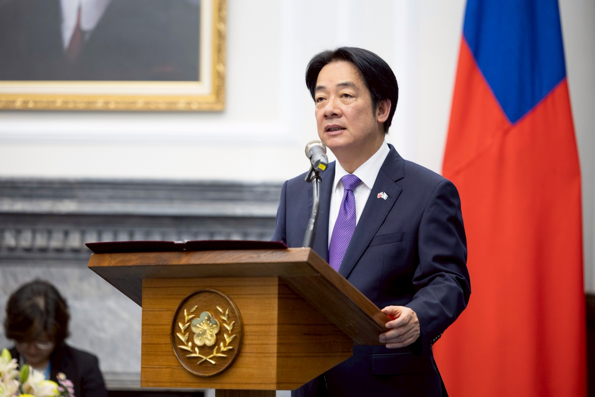 中國強搶台灣隊世大運賀電，賴清德發聲譴責。（總統府flickr）