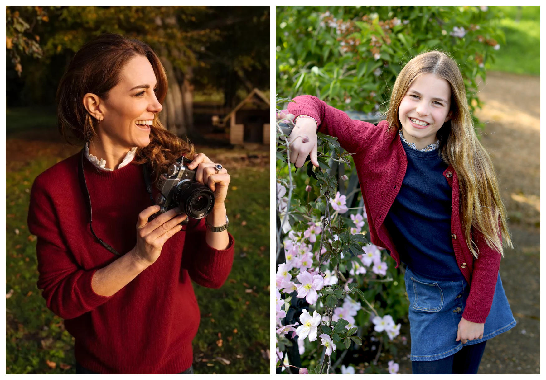 夏綠蒂公主的9歲生日照（右圖）由媽媽凱特王妃（左圖）拍攝，細節滿滿。（翻攝princeandprincessofwales IG）