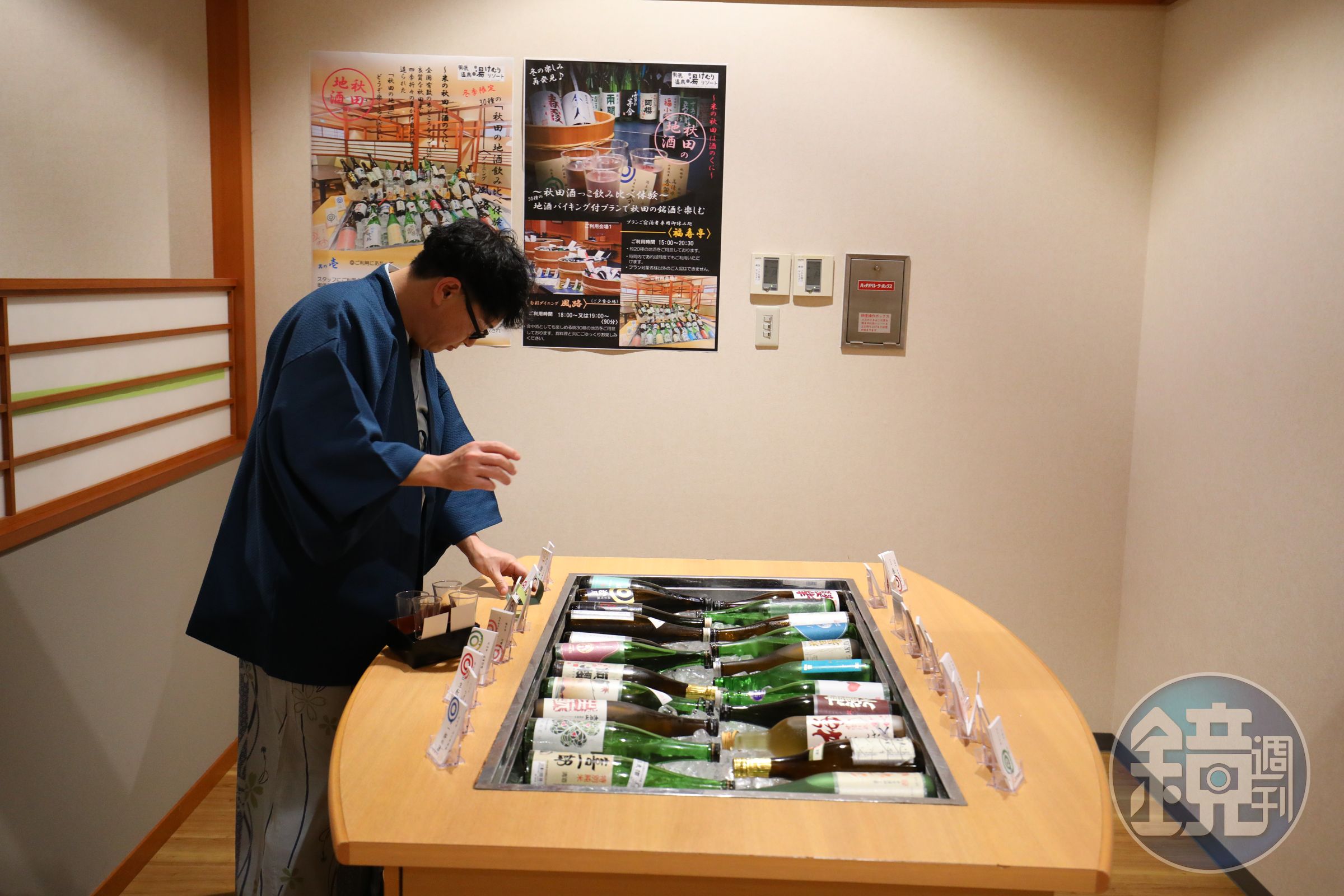 「風路」的晚餐提供秋田地酒限時喝到飽，但務必量力而為。（每人2,700日圓／90分鐘，約NT$579）