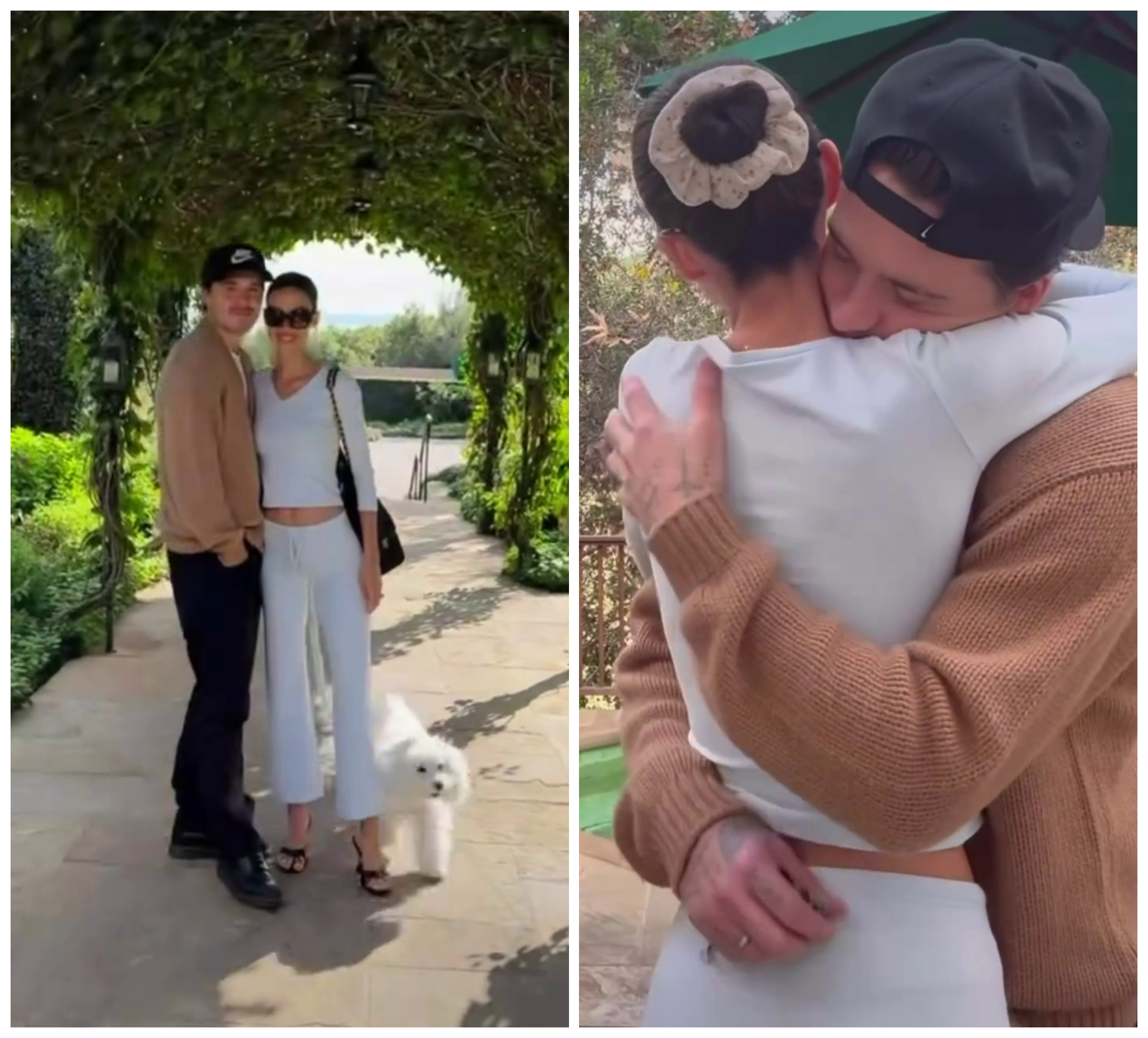 布魯克林夫妻在鏡頭前擁抱。(翻攝brooklynbeckham TikTok)