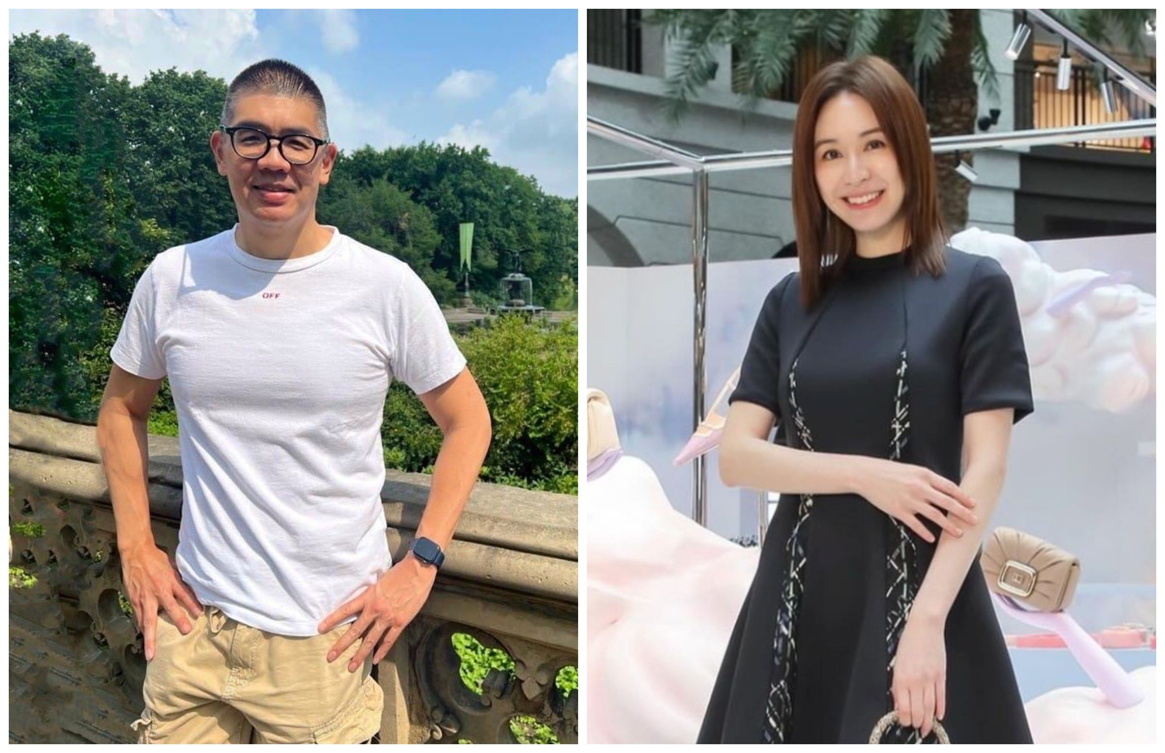 蔡依珊(右)與連勝文(左)結婚18年,育有2子。(翻攝蔡依珊IG、連勝文臉書)