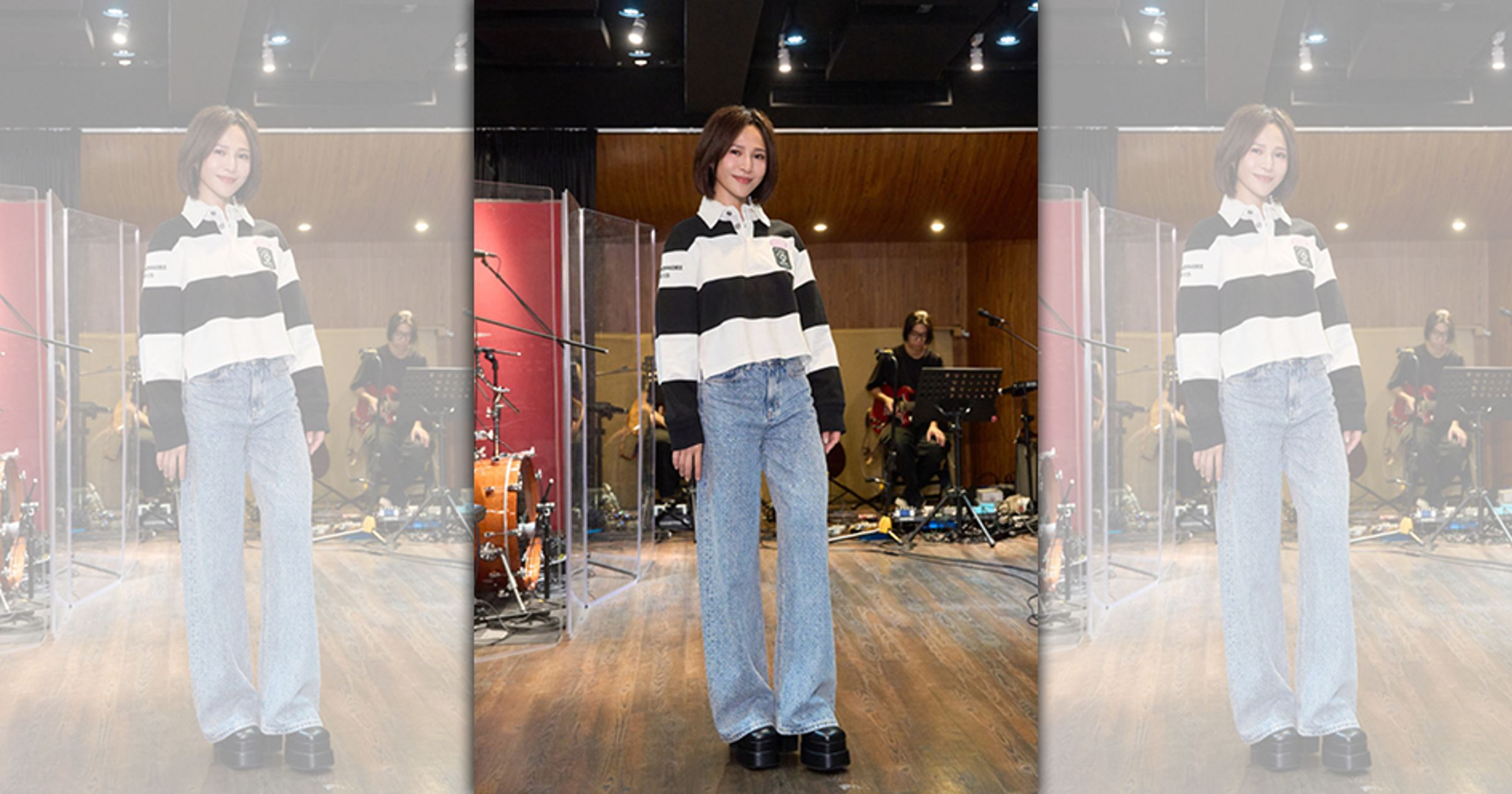 梁文音為「為什麼聽情歌」演唱會彩排。(環球音樂提供)