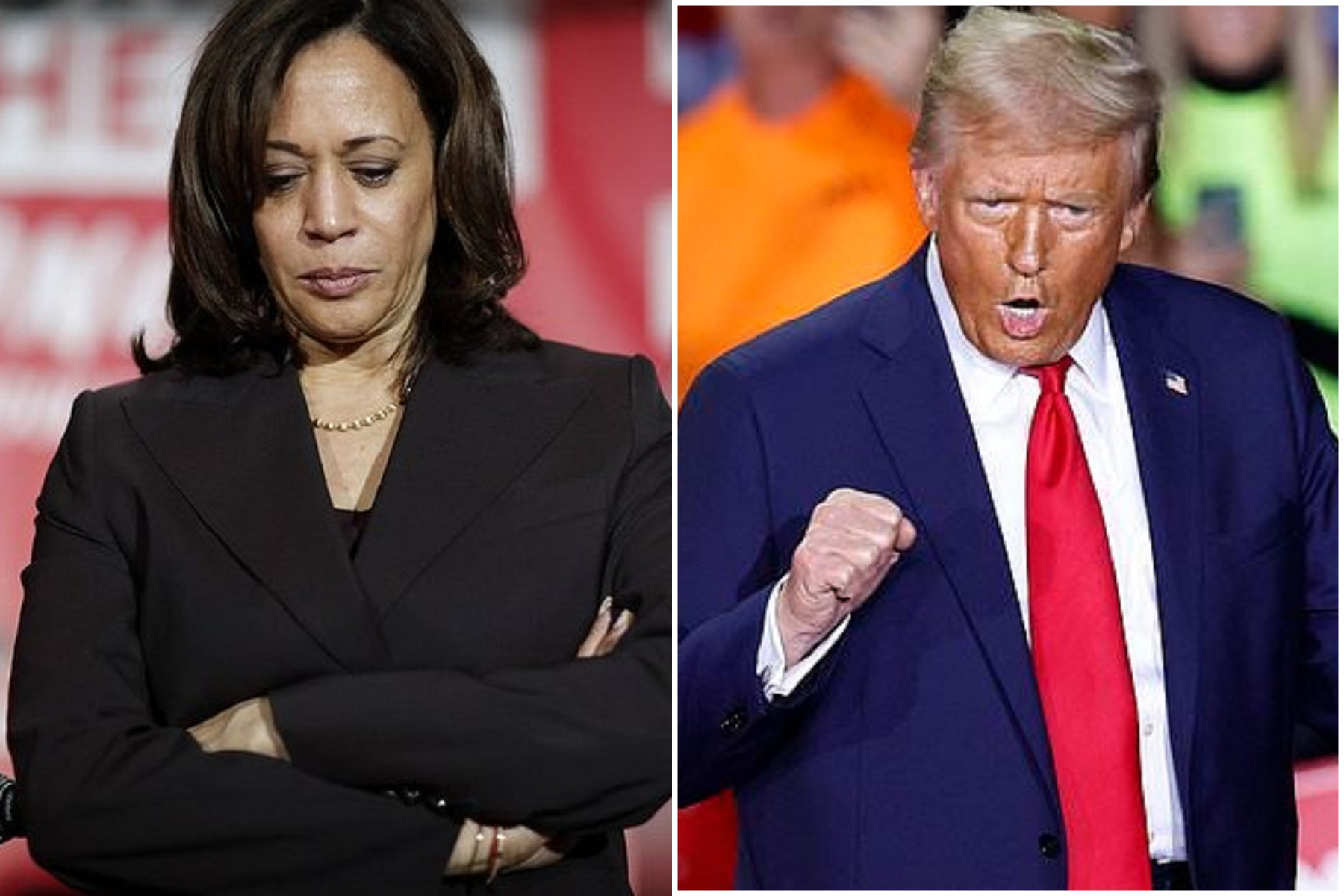 川普搖擺州選情漂亮！賀錦麗陣營氣氛開始低迷。（翻自X平台）