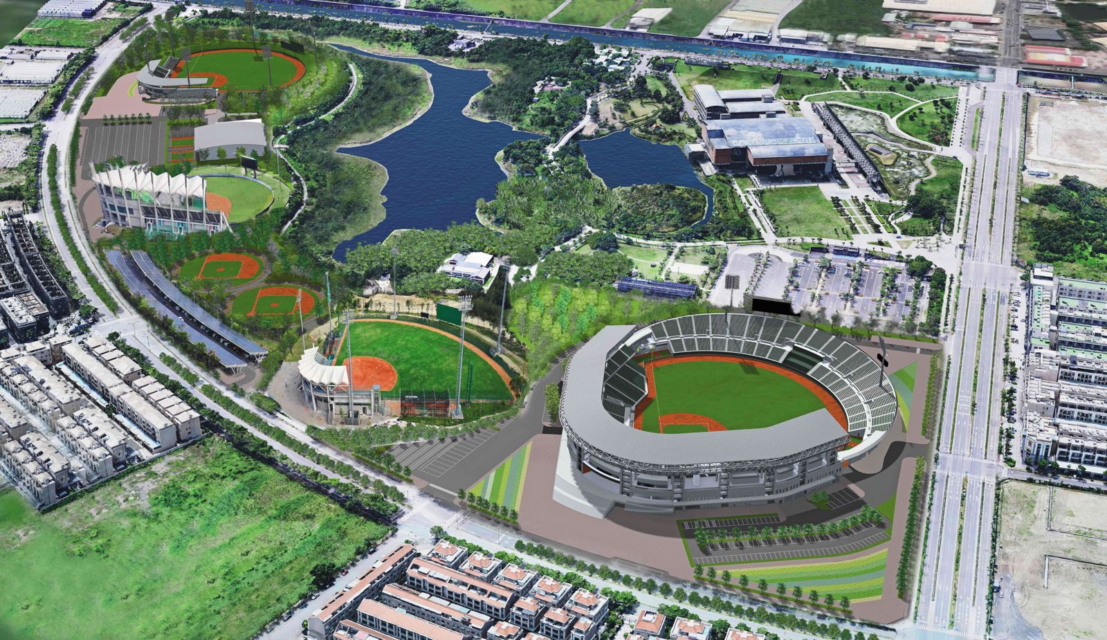 台南亞太國際棒球訓練中心今年初完工，成為U12、U15比賽場地，頗受好評。（翻攝台南市府官網）