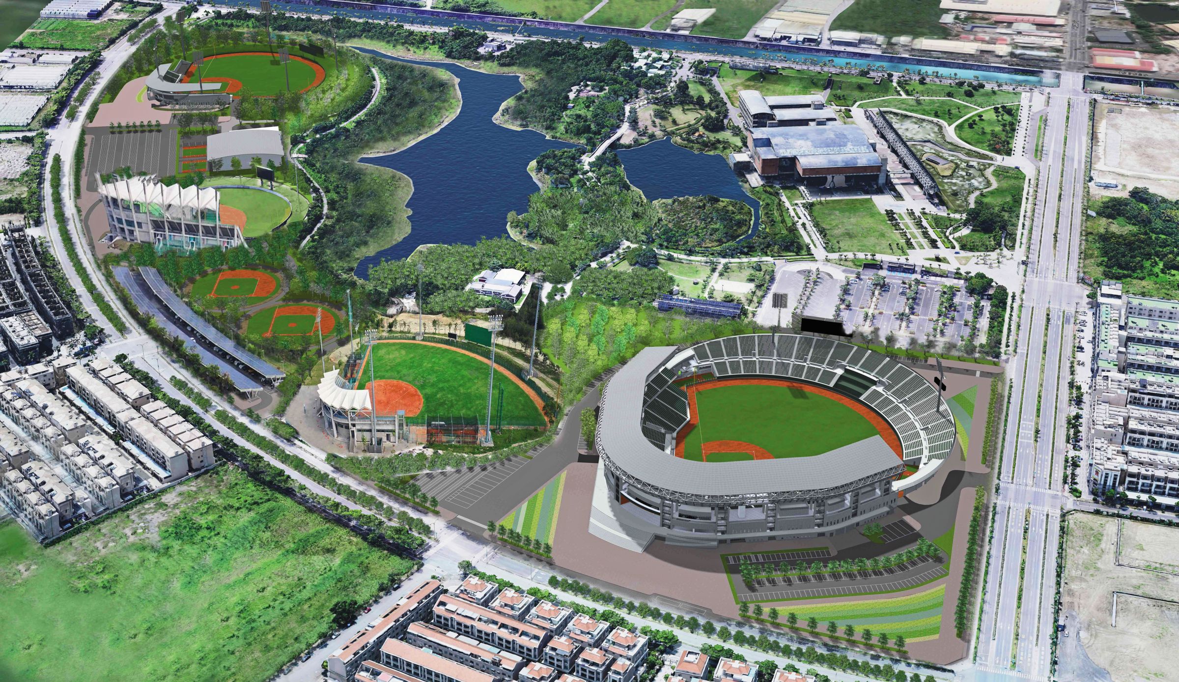 台南亞太國際棒球訓練中心今年初完工,成為U12、U15比賽場地,頗受好評。(翻攝台南市府官網)