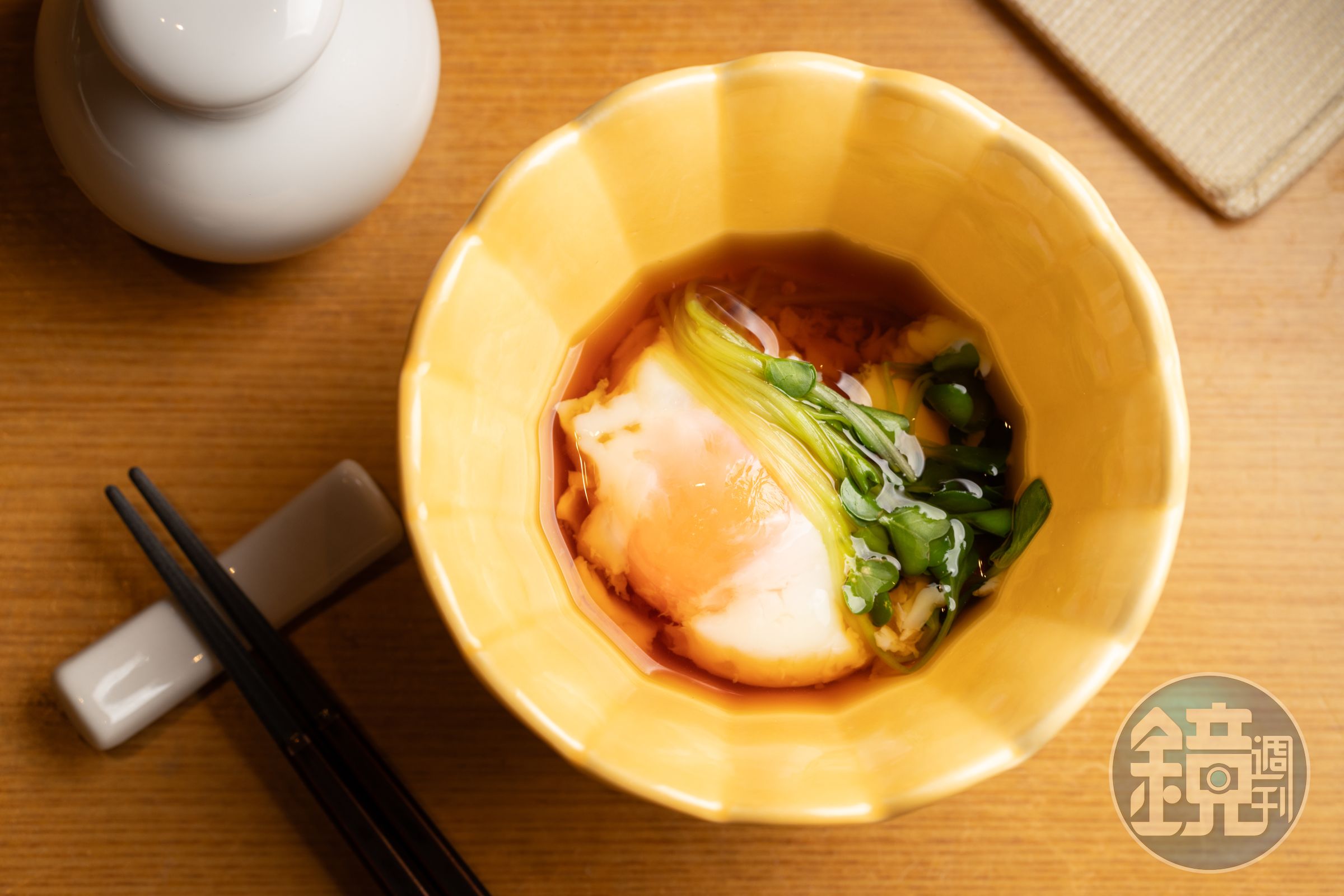 溫泉蛋最能品嘗到日本雞蛋無腥味且味道濃郁的特色。