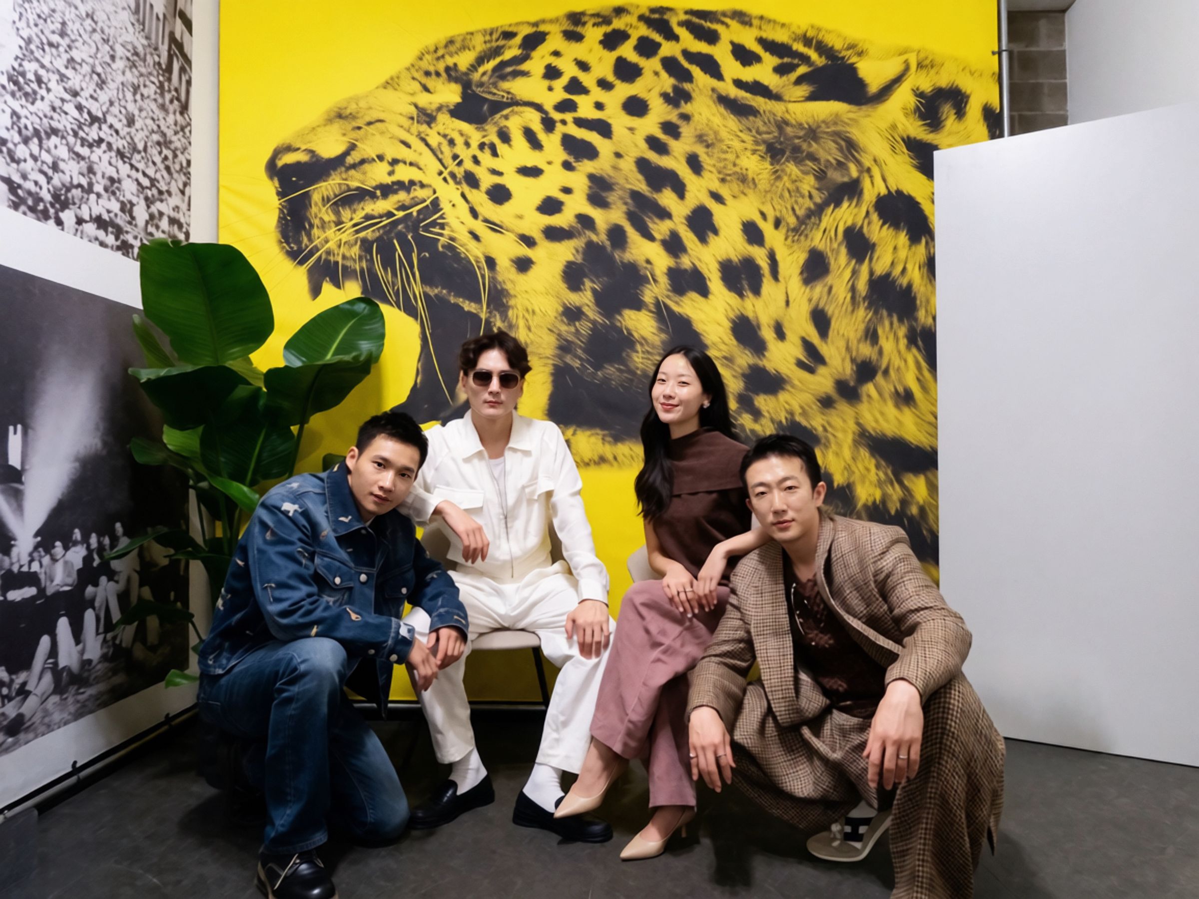 《明月共此時》入圍第79屆盧卡諾影展主競賽單元,黃冠智(左起)、Dominick Rustam、林詩安、張懷秋前進瑞士。(日映影像提供)