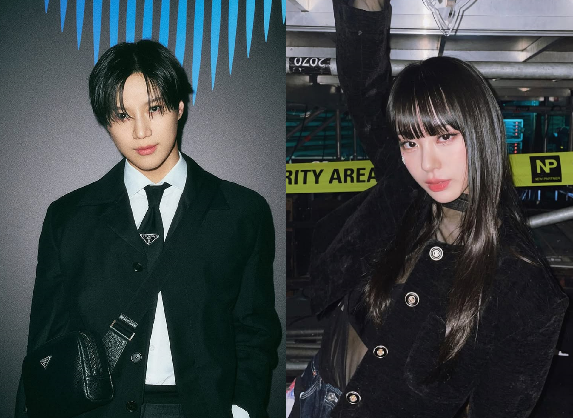 韓國男團SHINee成員泰民（左）近日與知名舞者NO:ZE（右）的街頭約會照在網路上瘋傳。（合成圖，左翻攝自Instagram@xoalsox、右翻攝自@nozeworld）