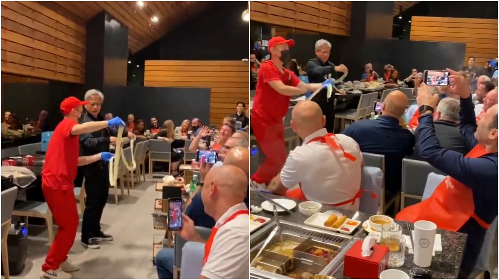 NVIDIA執行長黃仁勳甩麵被直擊。（翻攝自X）