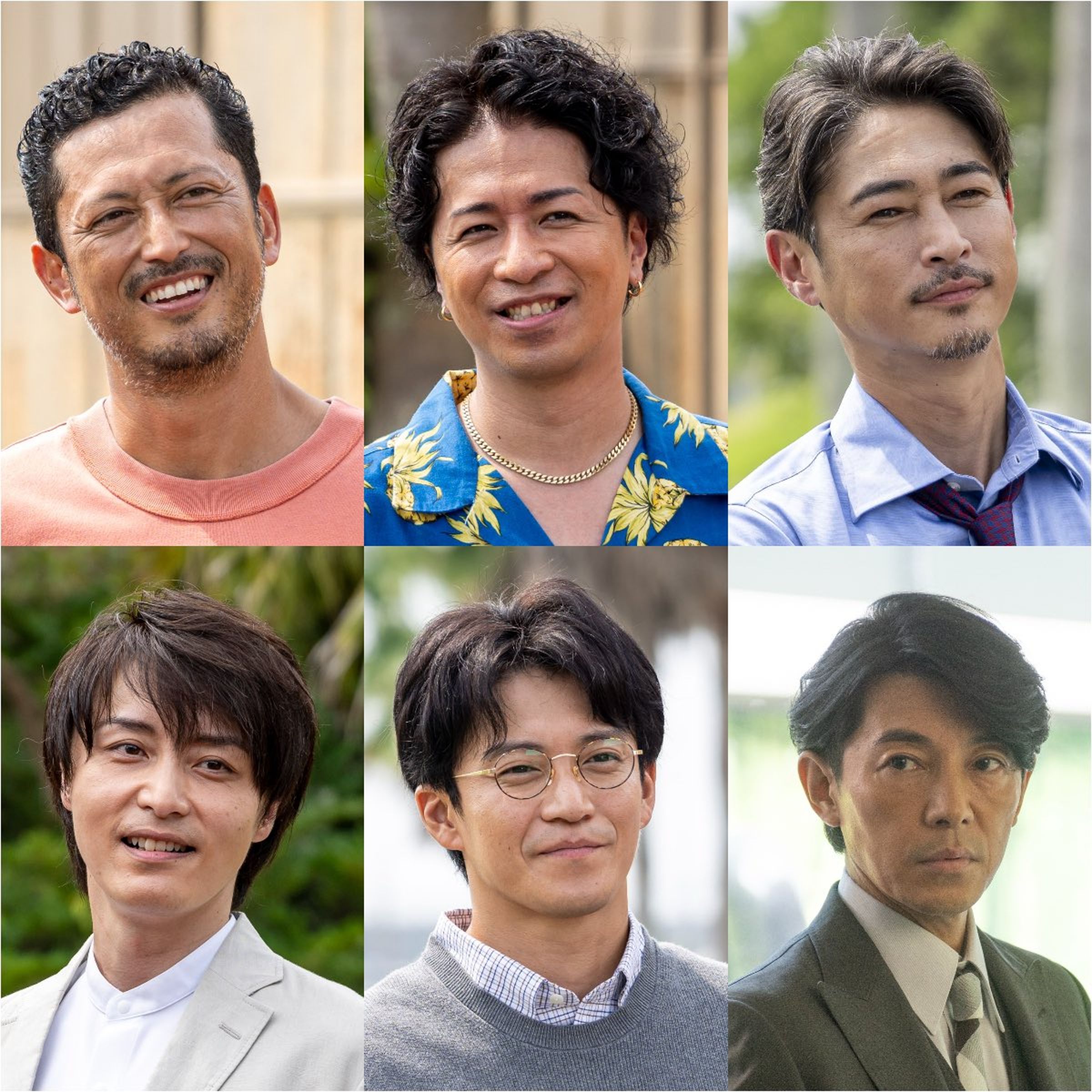 《麻辣教師GTO REVIVAL》宣布26年前的原班人馬池内博之（上排左起）、山崎裕太、窪塚洋介、德山秀典（下排左起）、小栗旬、藤木直人回歸演出。（翻攝自《麻辣教師GTO REVIVAL》官方Ｘ）