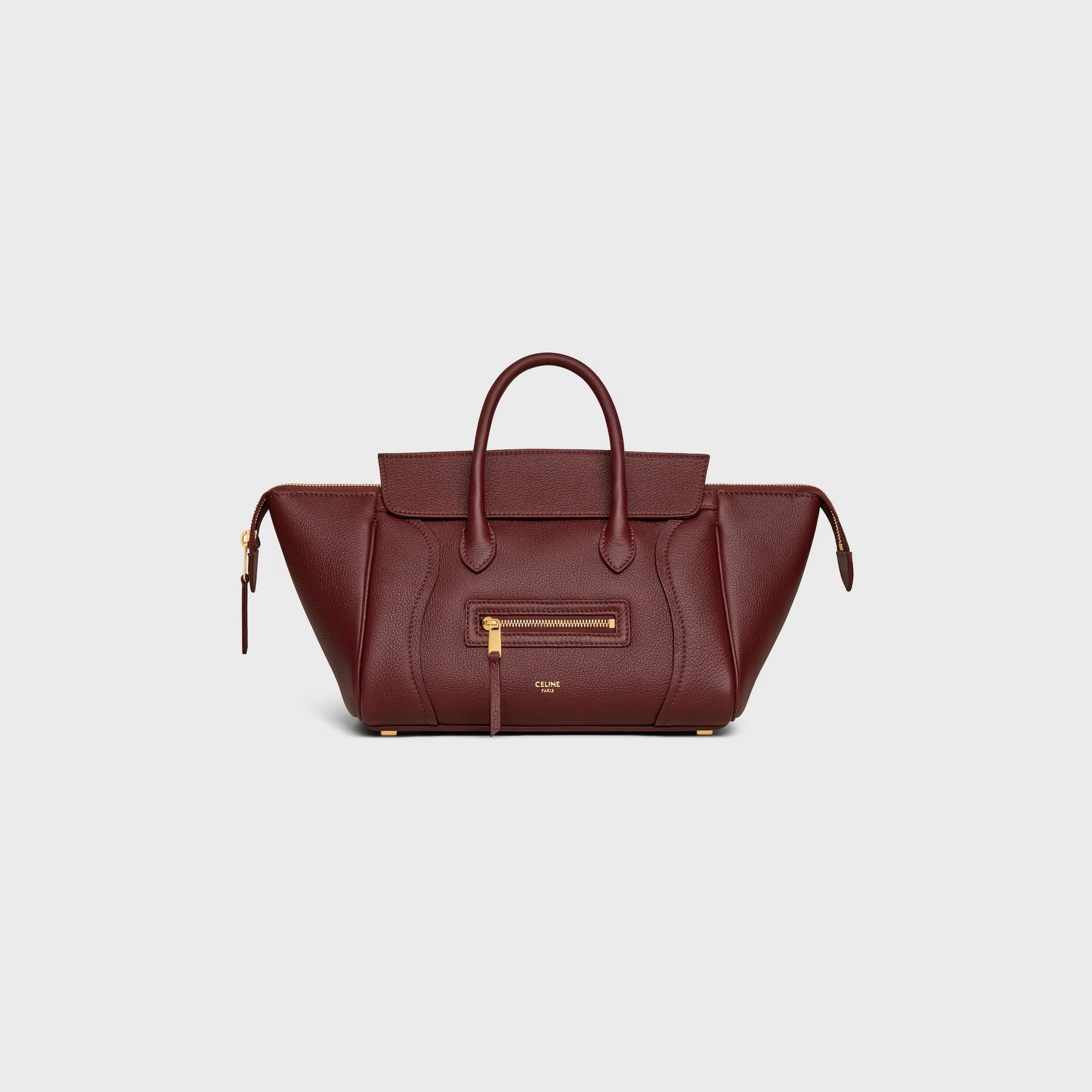 Luggage粒面牛皮革小型手袋。NT$110,000